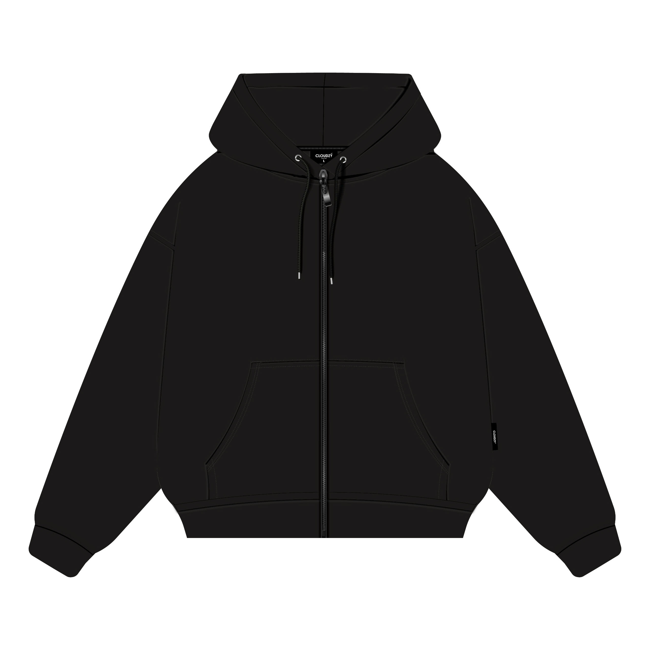 HOODIE BOXY ZIP TRƠN