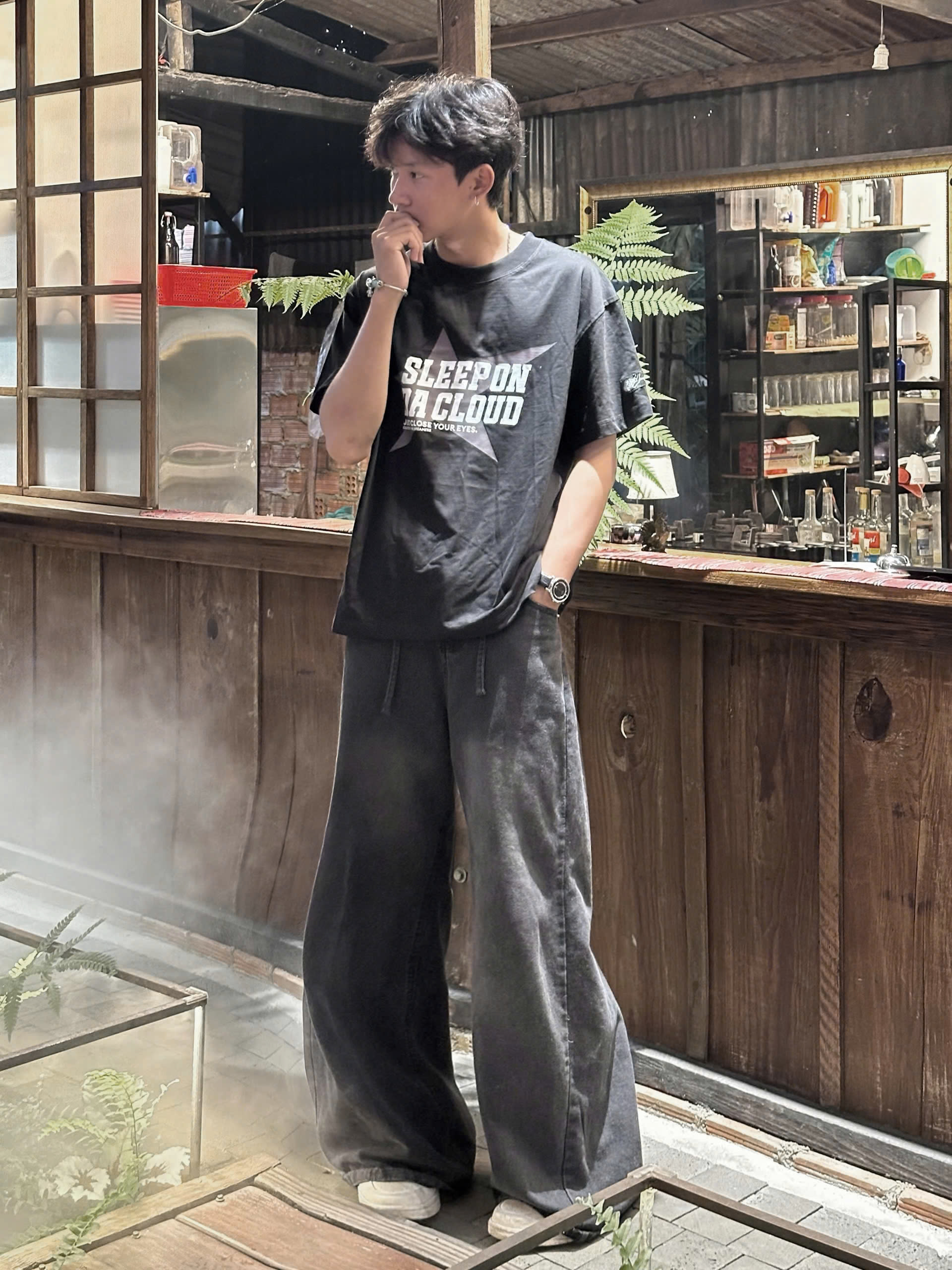 QUẦN JEAN BAGGY BLACK WASH