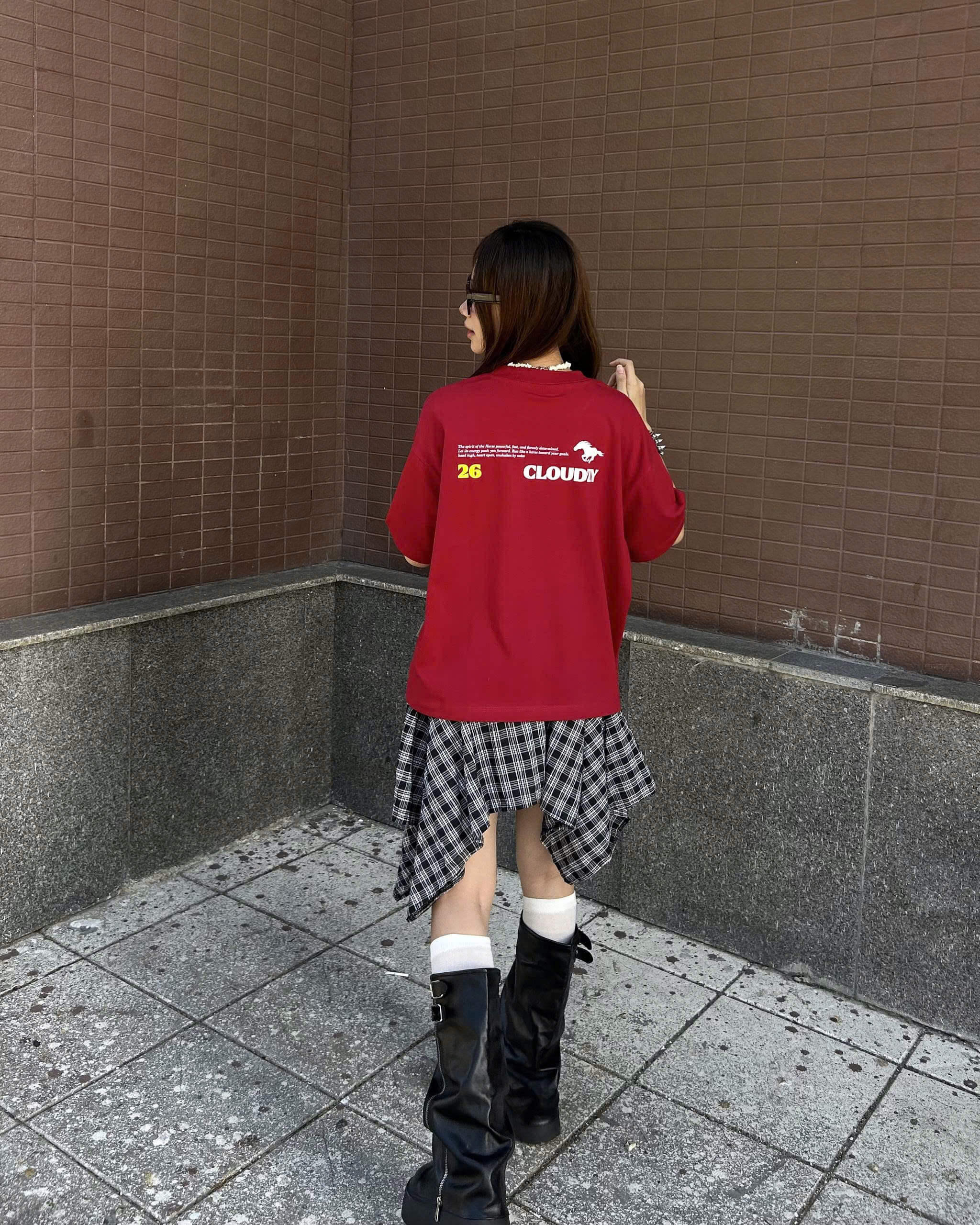 Áo thun boxy tết 2026 CLOUDZY form boxy unisex local brand in chữ 100% cotton 250GSM dày dặn áo phông tết màu đỏ SPIRIT