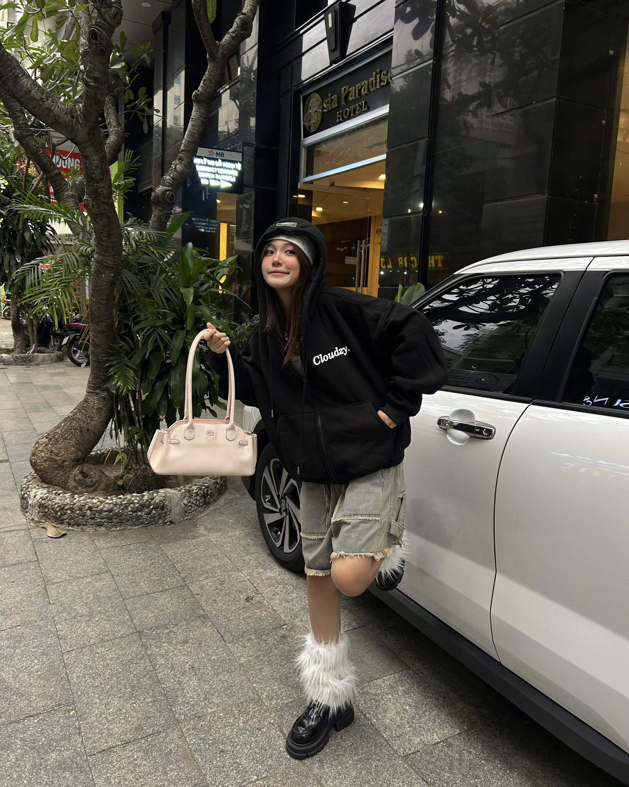 Áo khoác nỉ boxy khoá kéo zip CLOUDZY zip hoodie nỉ bông có mũ form rộng in logo chữ ký áo nỉ unisex nam nữ ZIP CORE