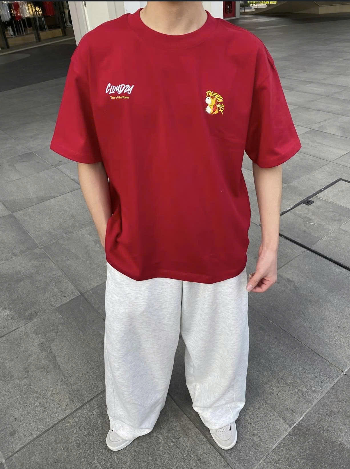[BST TẾT 2026] Áo thun tết 2026 CLOUDZY local brand form rộng unisex năm ngọ màu đỏ vải 250gsm 100% cotton mềm mịn HORSE