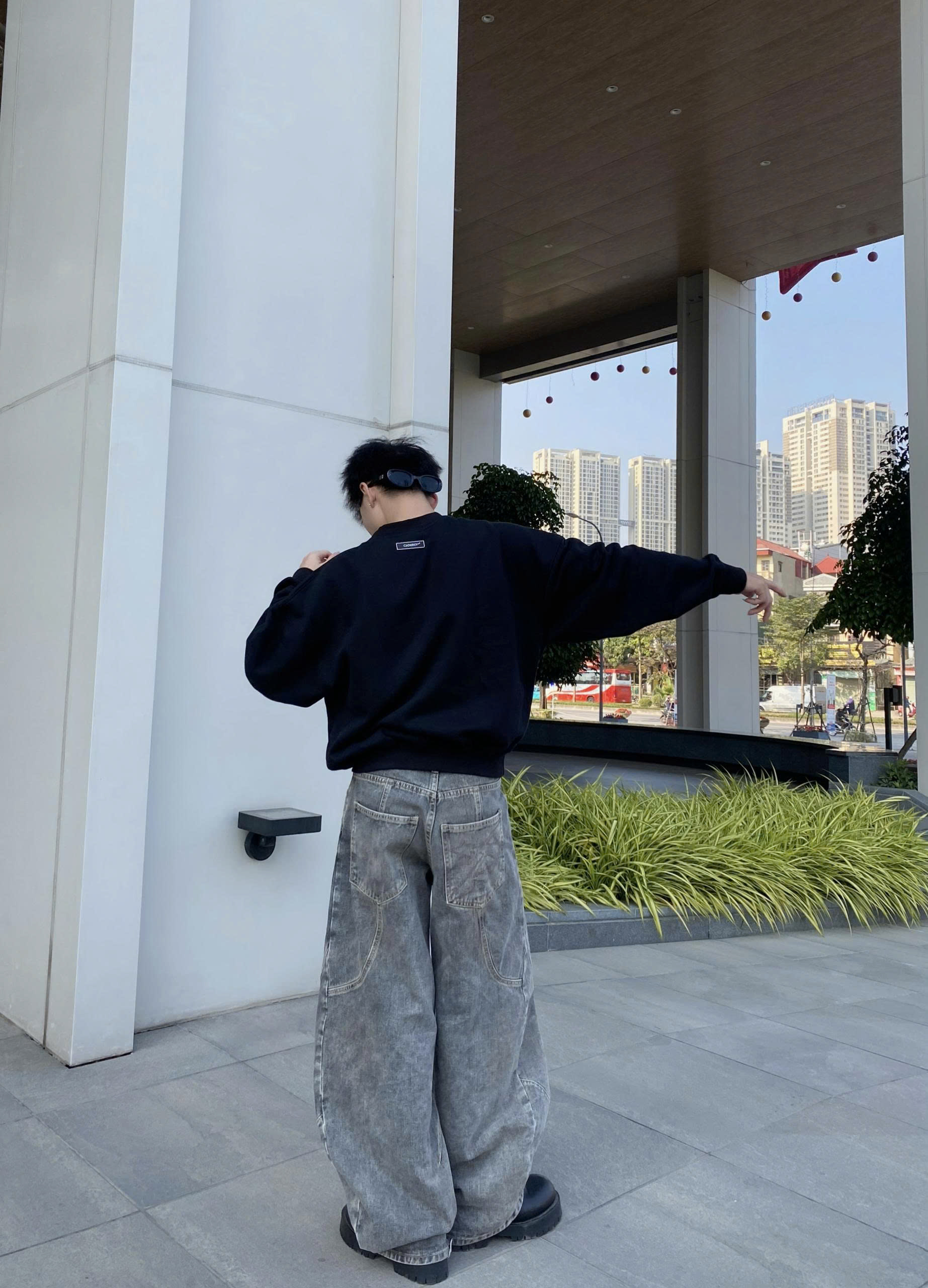 Áo sweater nỉ CLOUDZY sweatshirt form rộng unisex in chữ số studio chất nỉ cotton dài tay áo khoác nỉ CALENDAR