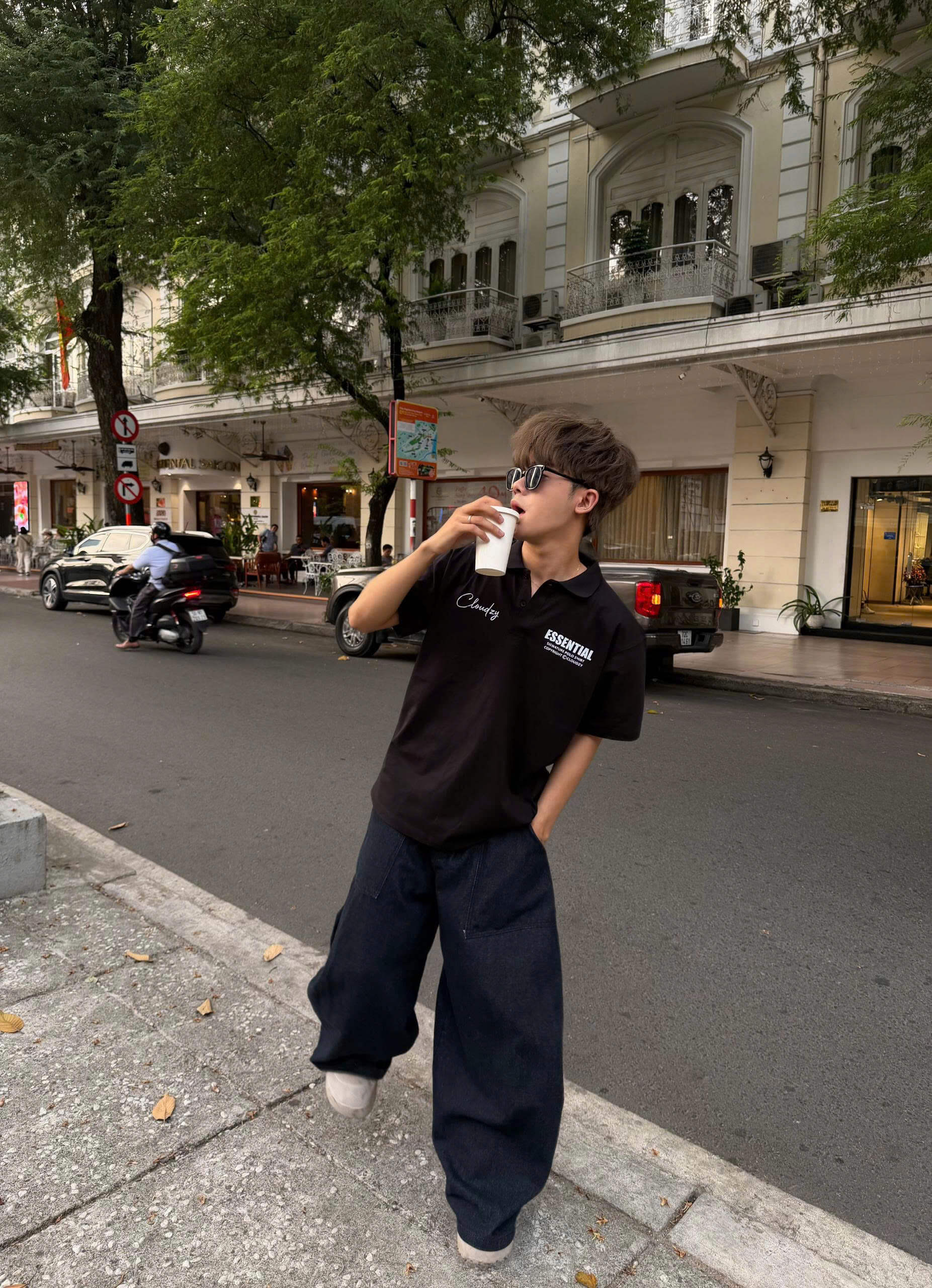Áo thun POLO ES.SEN.TIAL CLOUDZY nam nữ phông basic cotton mềm mịn local brand unisex đẹp oversize