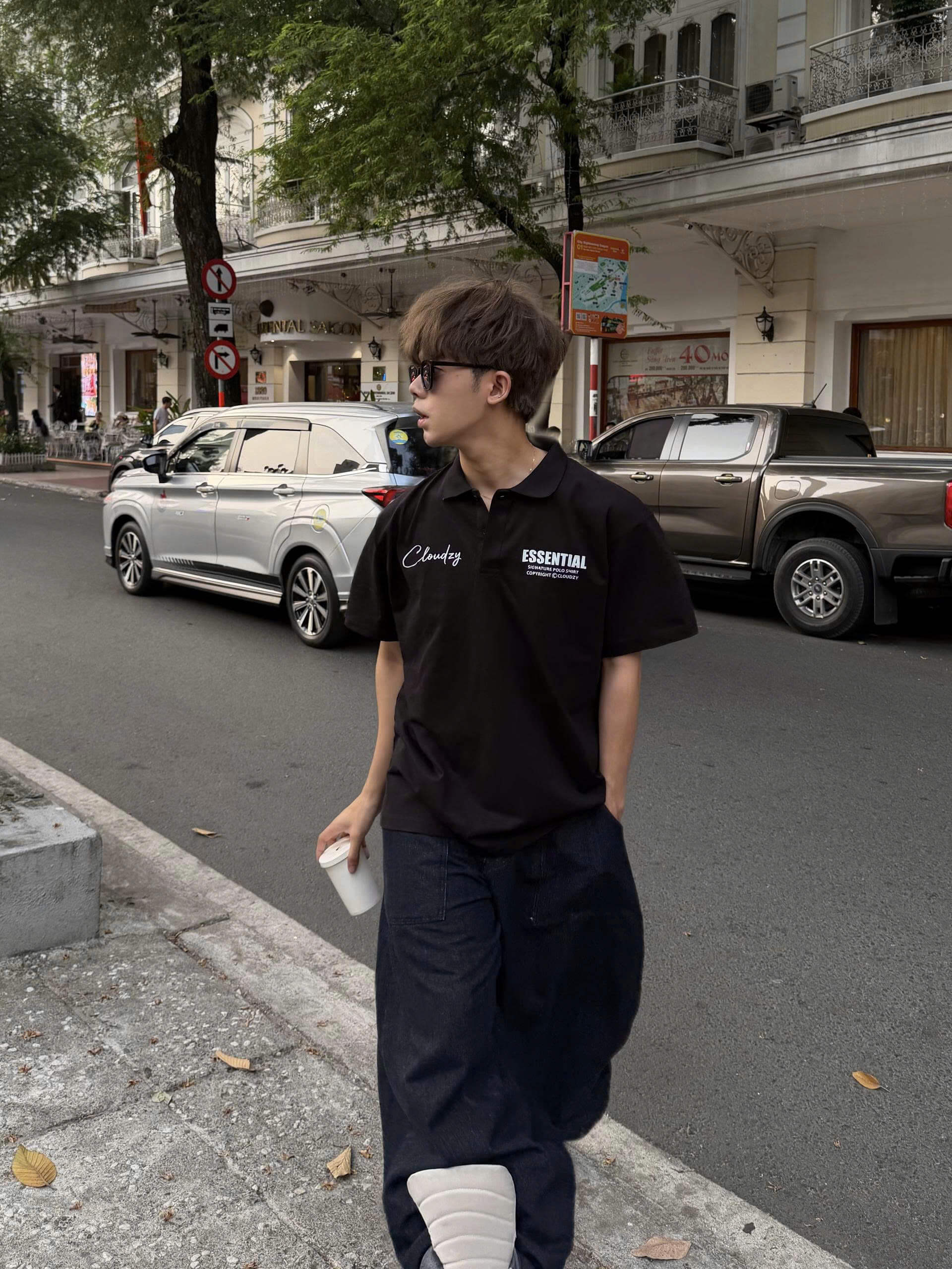 Áo thun POLO ES.SEN.TIAL CLOUDZY nam nữ phông basic cotton mềm mịn local brand unisex đẹp oversize
