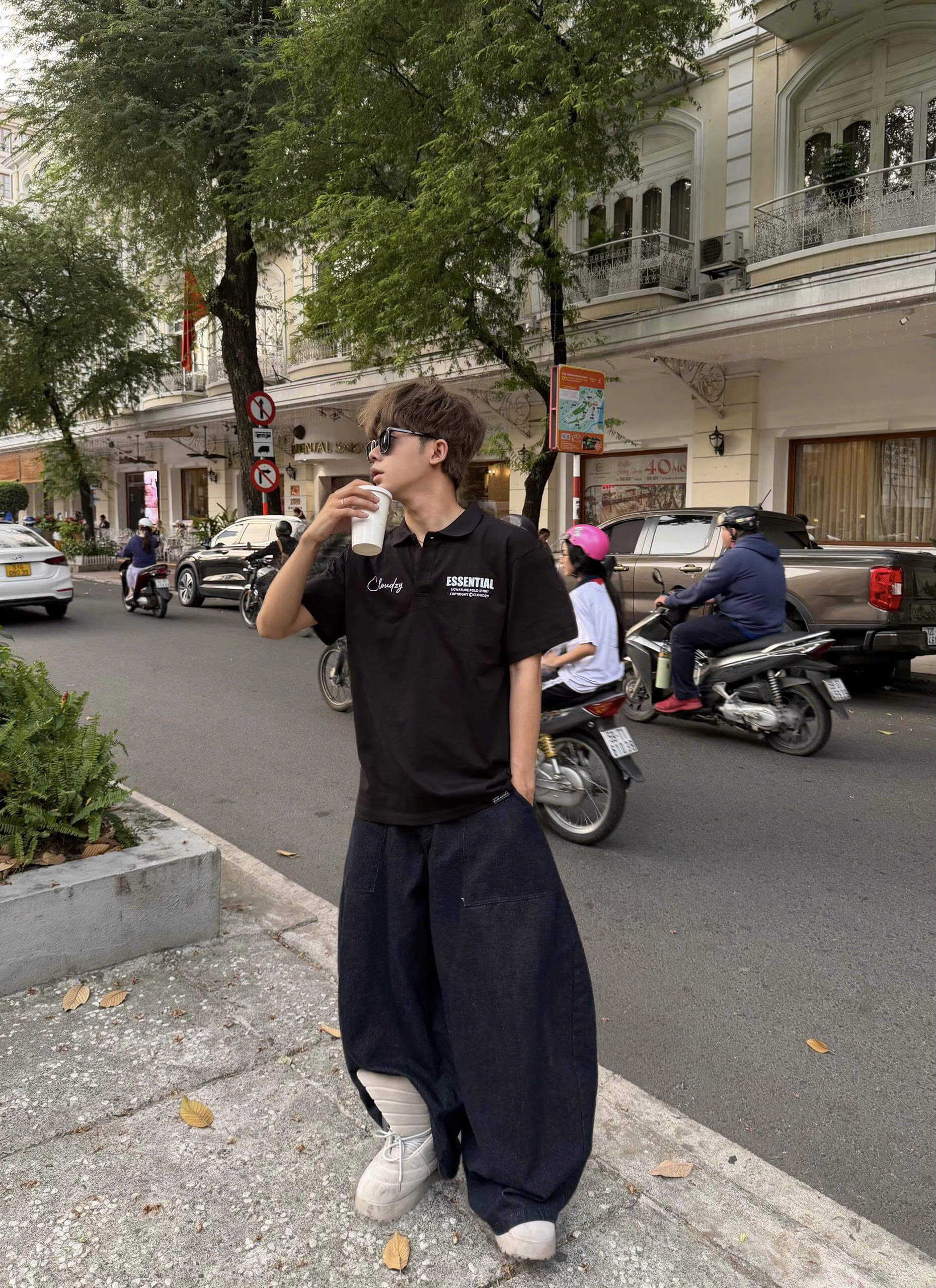 Áo thun POLO ES.SEN.TIAL CLOUDZY nam nữ phông basic cotton mềm mịn local brand unisex đẹp oversize