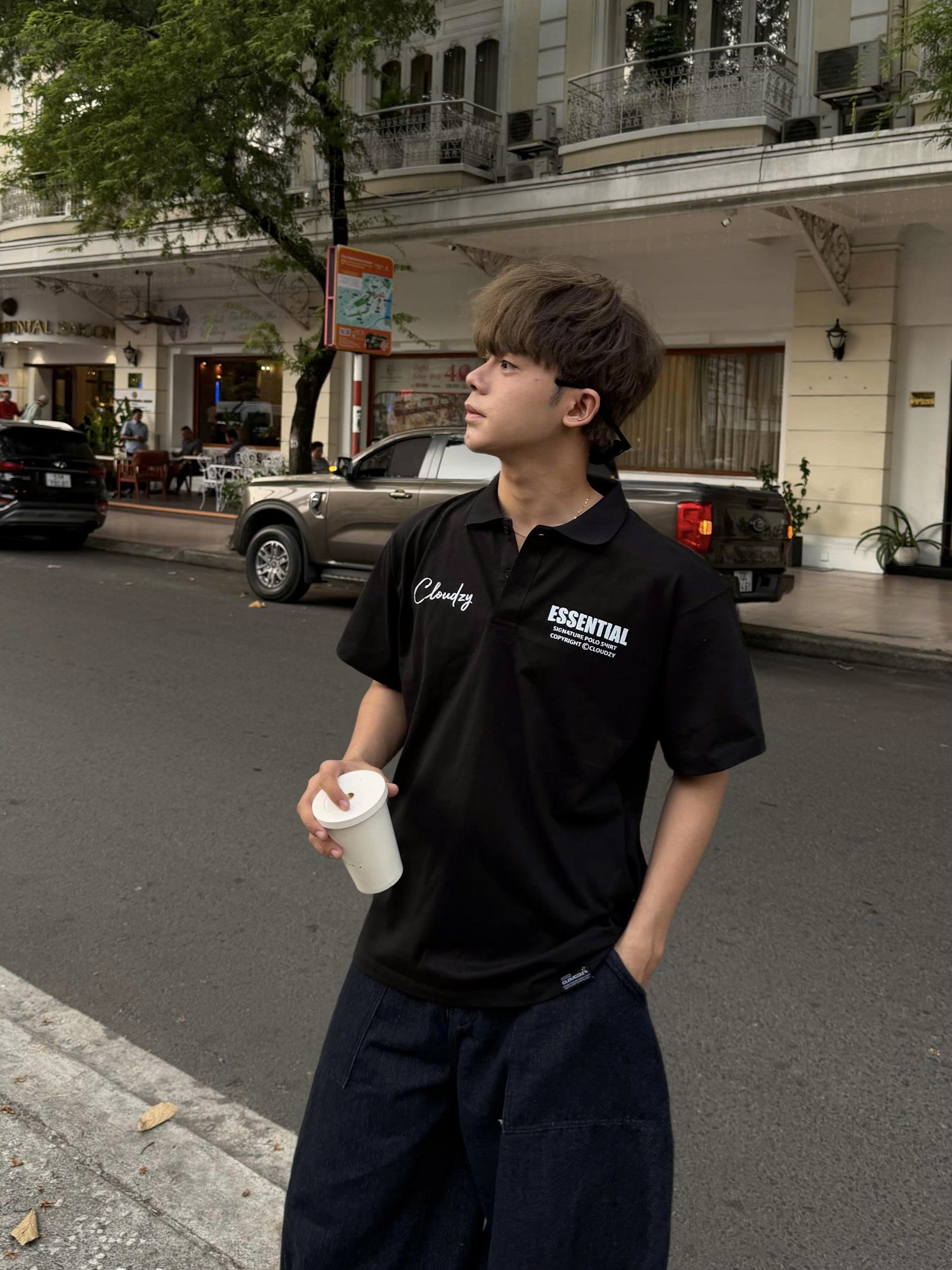 Áo thun POLO ES.SEN.TIAL CLOUDZY nam nữ phông basic cotton mềm mịn local brand unisex đẹp oversize