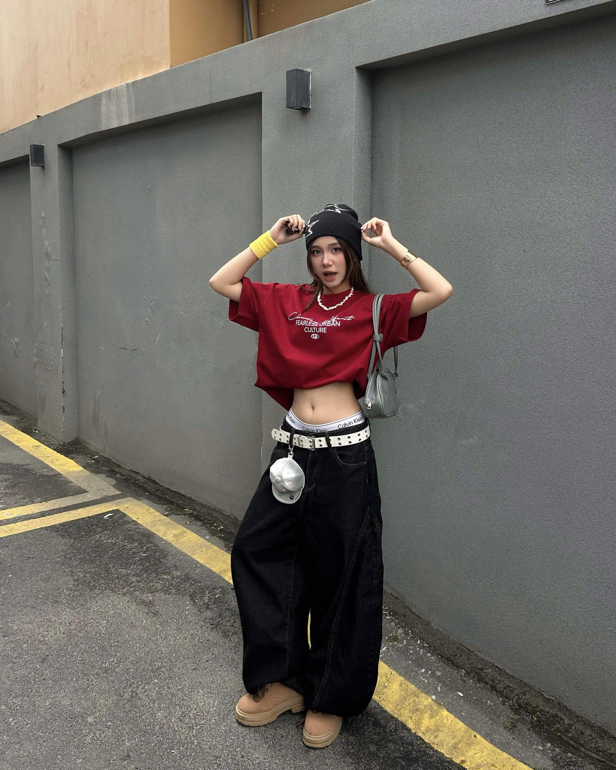 [BST HÈ] Áo thun oversize CLOUDZY phong cách mùa hè streetwear đi học unisex 100% cotton 250GSM áo phông tết màu đỏ LIFE