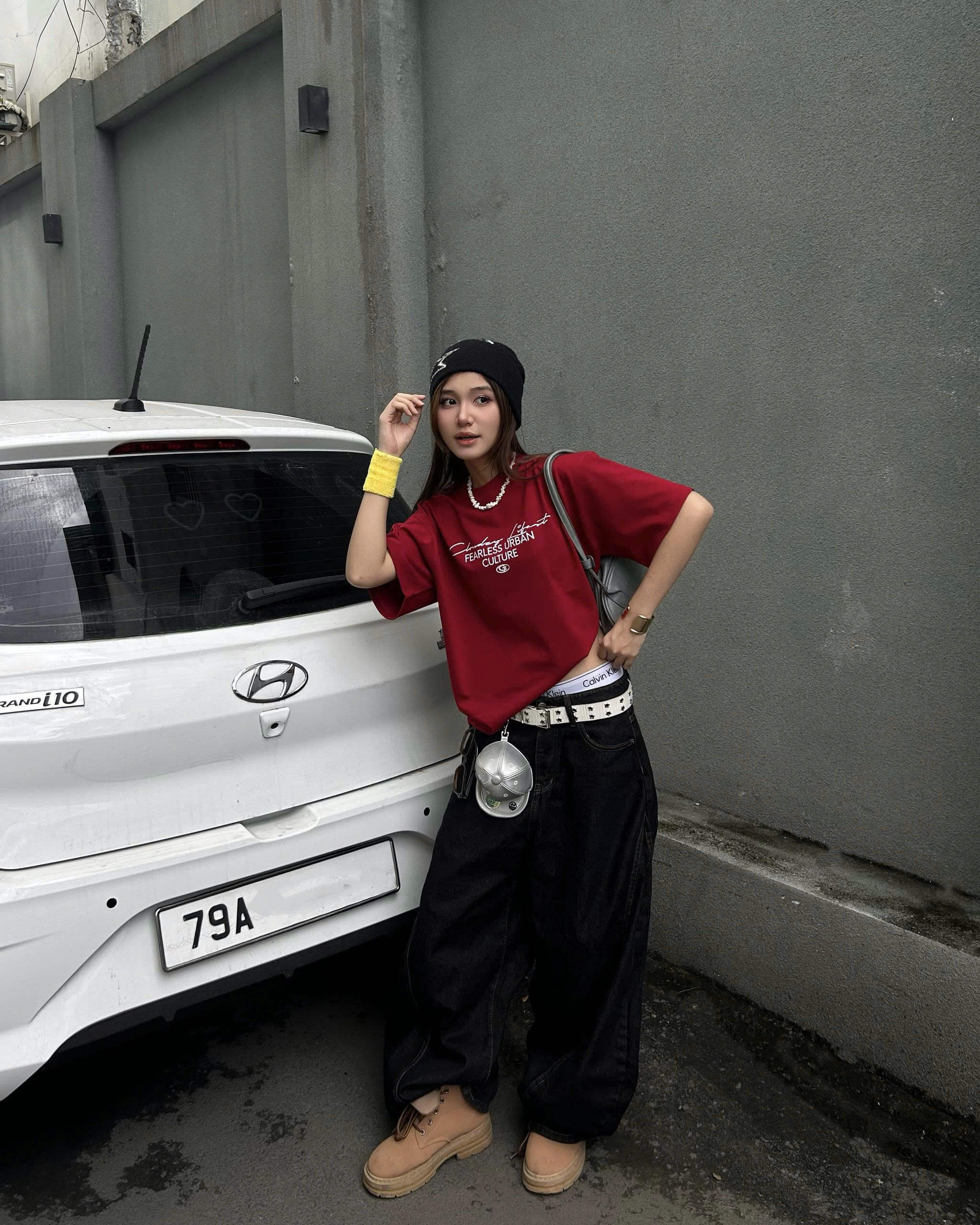 [BST HÈ] Áo thun oversize CLOUDZY phong cách mùa hè streetwear đi học unisex 100% cotton 250GSM áo phông tết màu đỏ LIFE