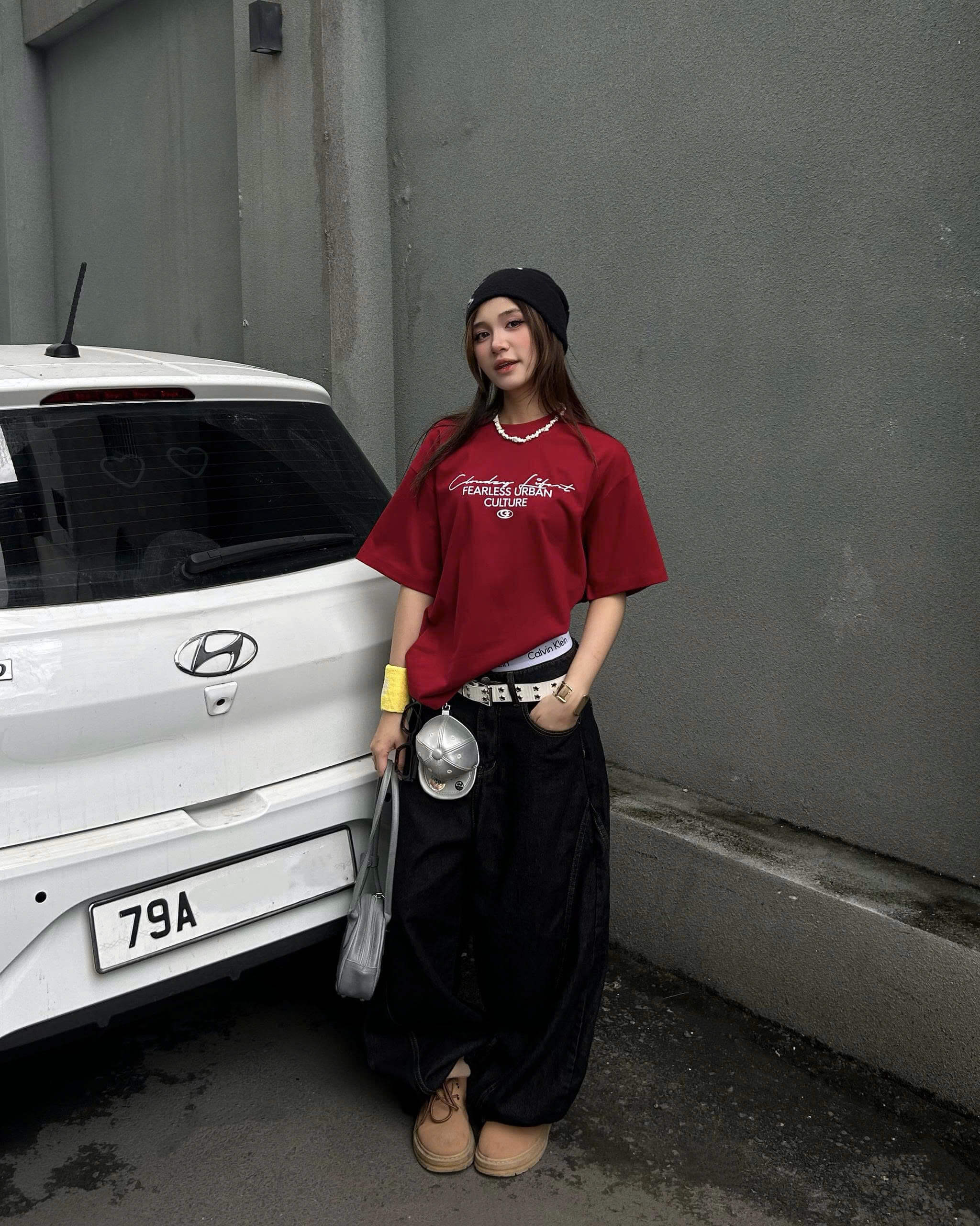 [BST HÈ] Áo thun oversize CLOUDZY phong cách mùa hè streetwear đi học unisex 100% cotton 250GSM áo phông tết màu đỏ LIFE