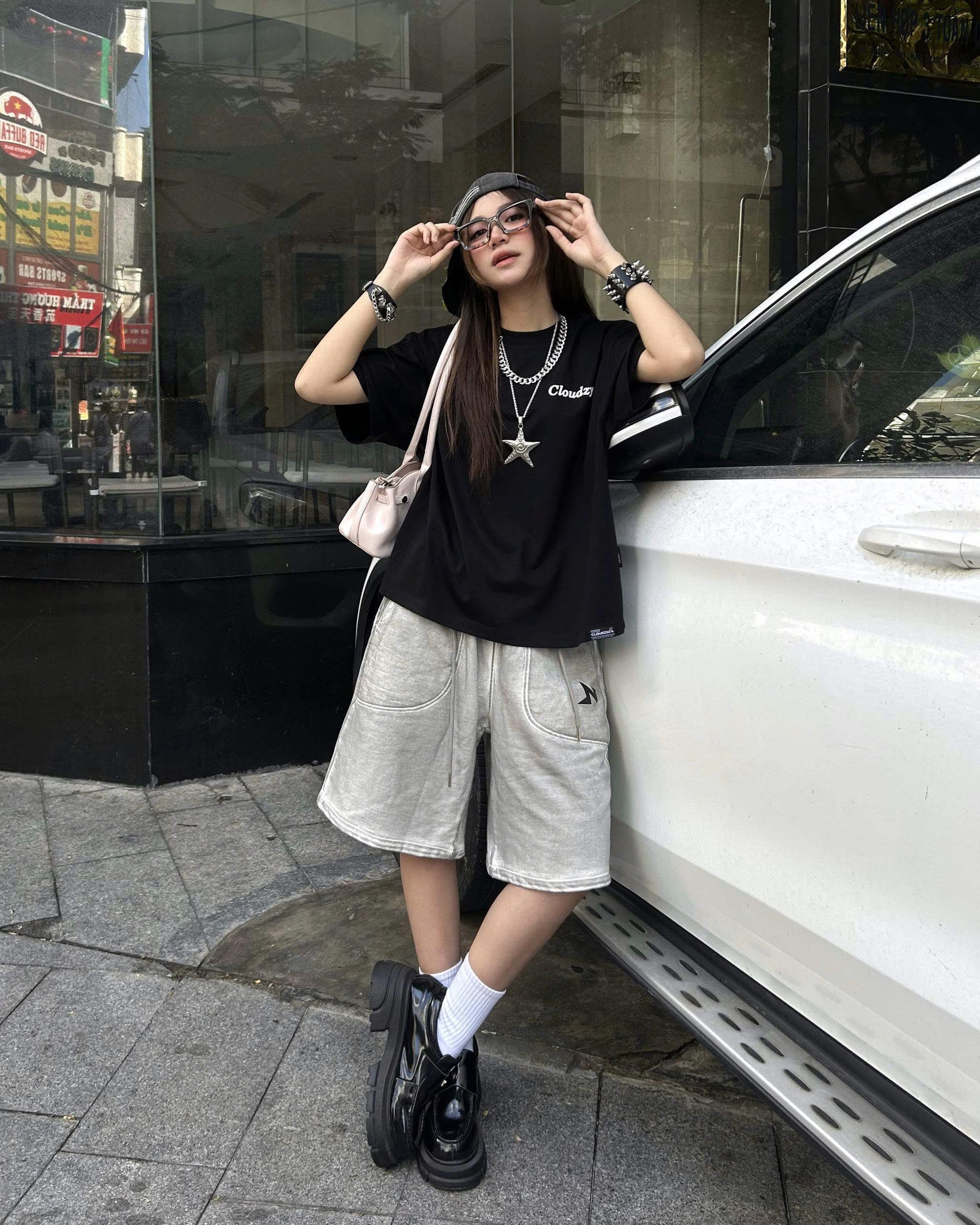 Áo thun boxy CLOUDZY phong cách streetwear in chữ ký 100% cotton 250GSM dày dặn áo phông boxy nam nữ BOX CORE