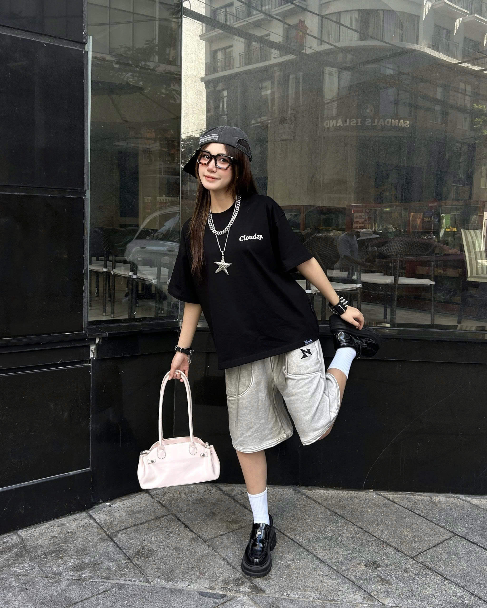 Áo thun boxy CLOUDZY phong cách streetwear in chữ ký 100% cotton 250GSM dày dặn áo phông boxy nam nữ BOX CORE