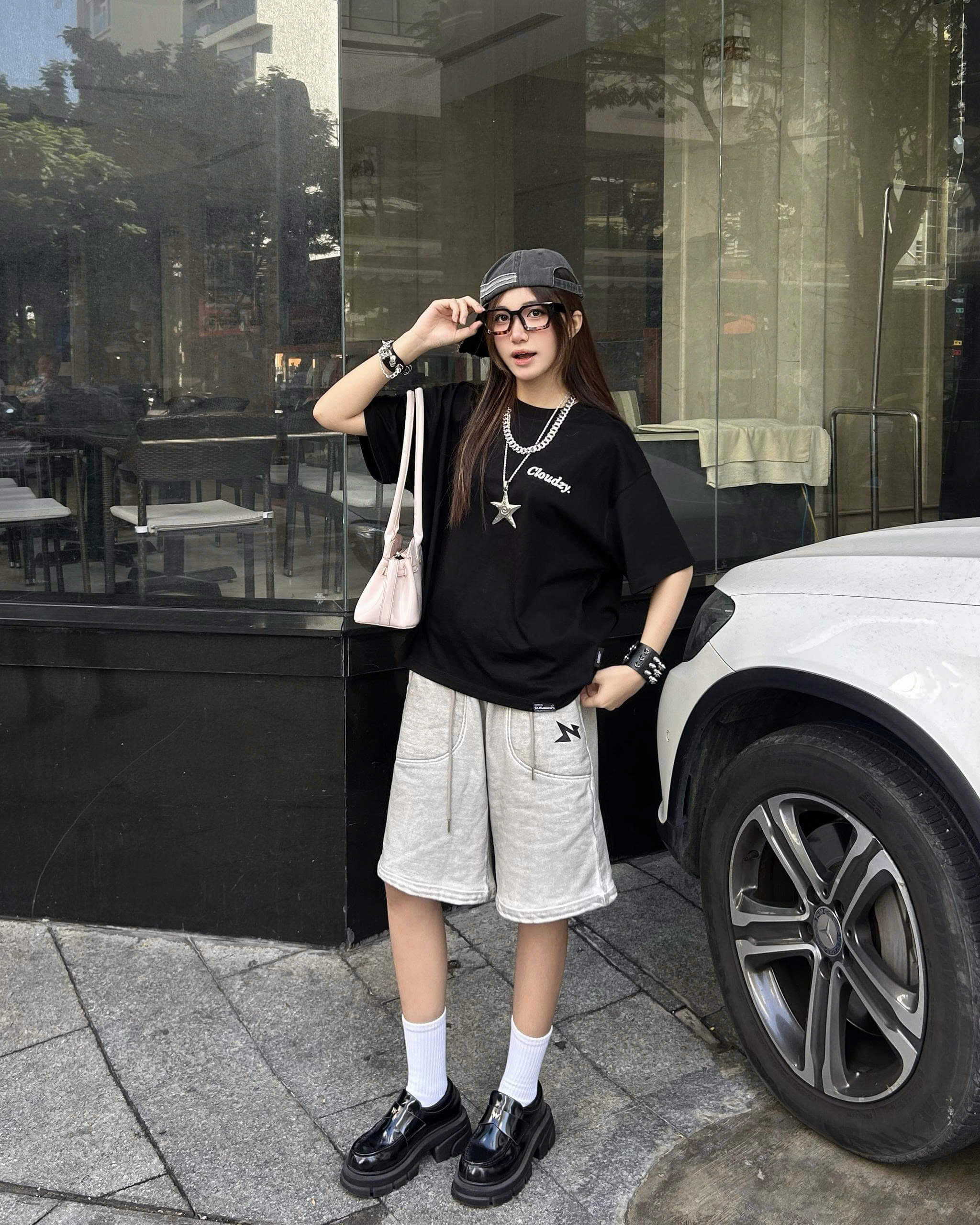Áo thun boxy CLOUDZY phong cách streetwear in chữ ký 100% cotton 250GSM dày dặn áo phông boxy nam nữ BOX CORE