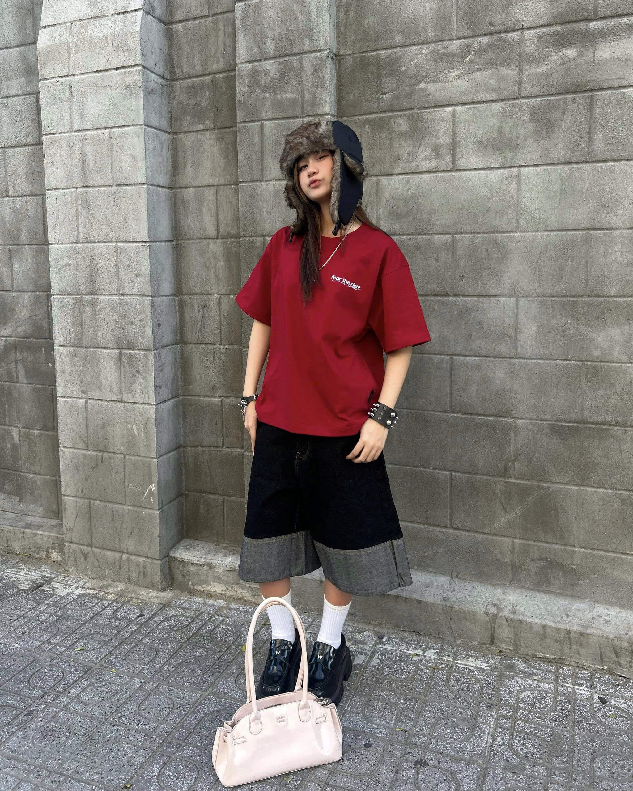 [BST HÈ] Áo thun oversize phong cách streetwear 2026 CLOUDZY unisex 100% cotton 250GSM áo phông mùa hè FEAR