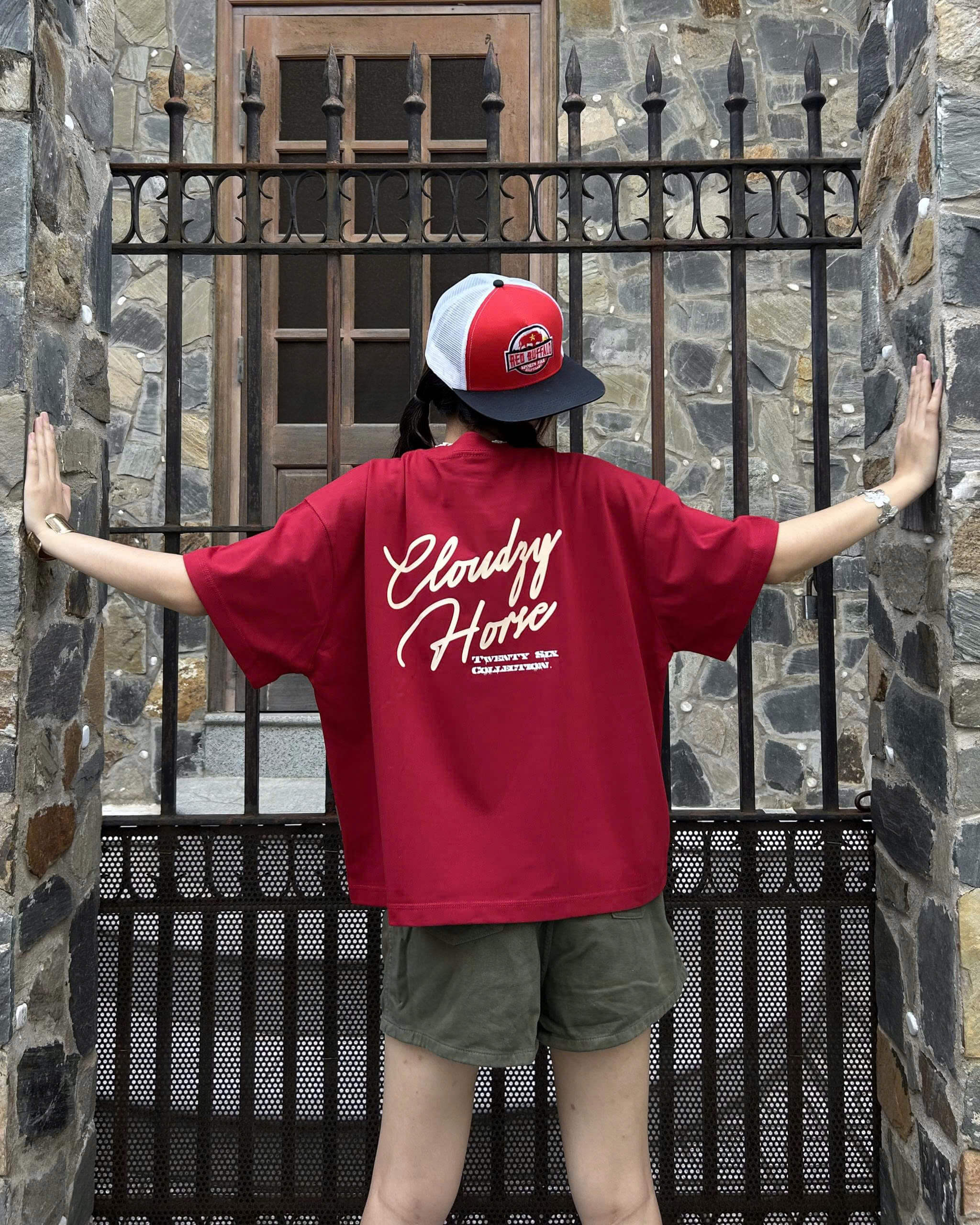 Áo thun boxy tết 2026 CLOUDZY form boxy unisex local brand in chữ 100% cotton 250GSM dày dặn áo phông tết màu đỏ DRAFT