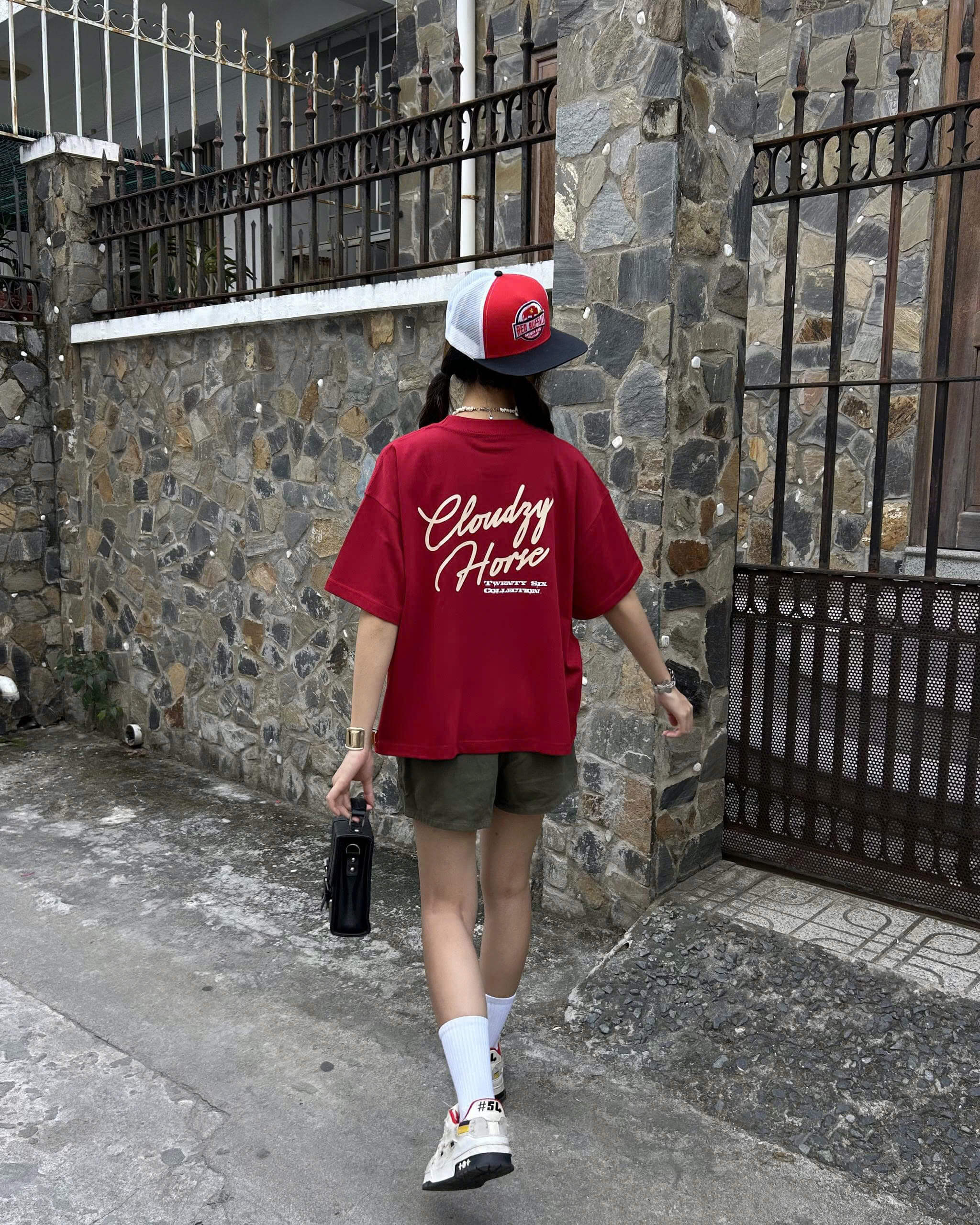 Áo thun boxy tết 2026 CLOUDZY form boxy unisex local brand in chữ 100% cotton 250GSM dày dặn áo phông tết màu đỏ DRAFT
