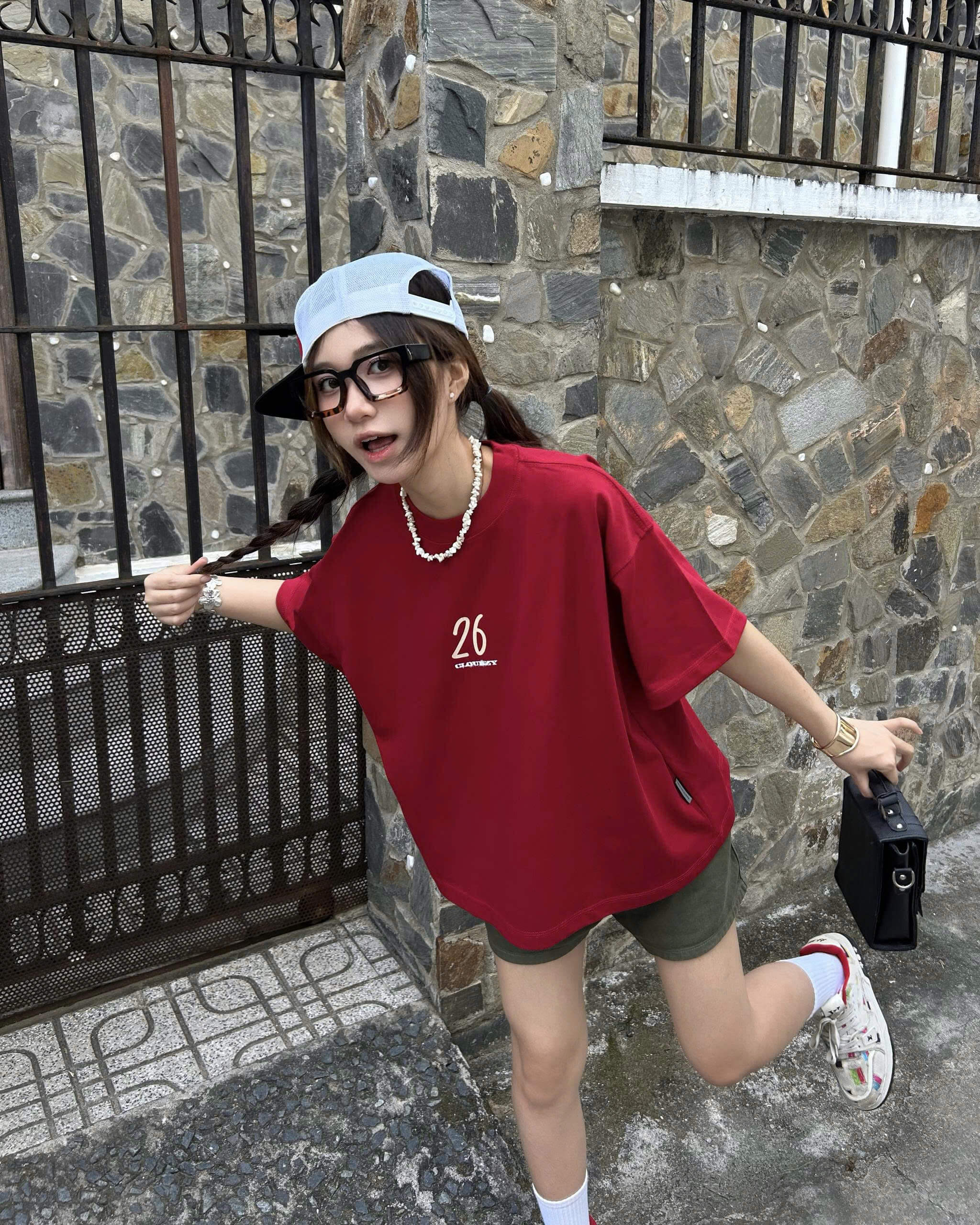Áo thun boxy tết 2026 CLOUDZY form boxy unisex local brand in chữ 100% cotton 250GSM dày dặn áo phông tết màu đỏ DRAFT