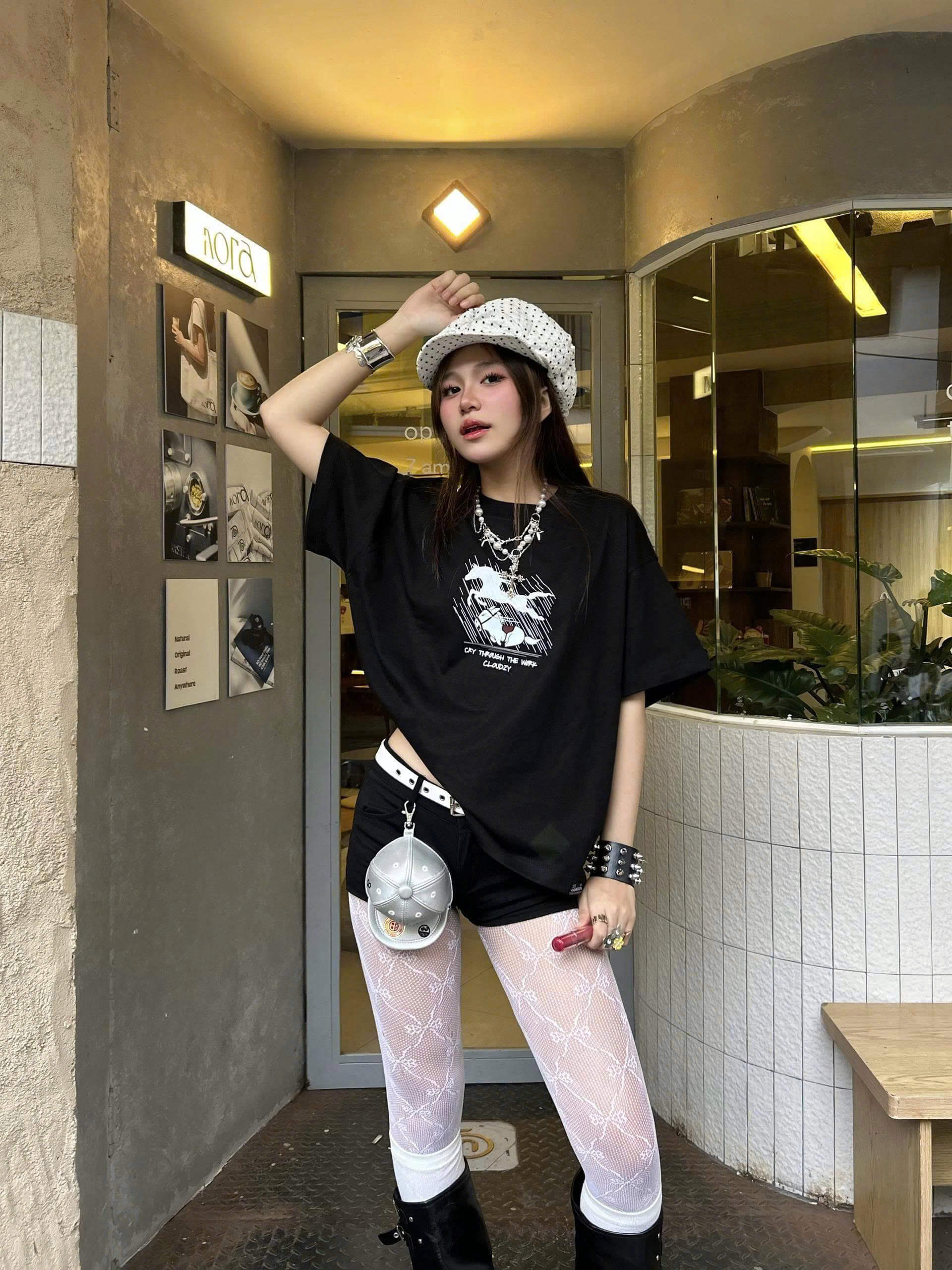 Áo thun tay lỡ boxy unisex form rộng local brand CLOUDZY in hình ngựa nhảy nghệ thuật graphic tee cotton hot trend CRY