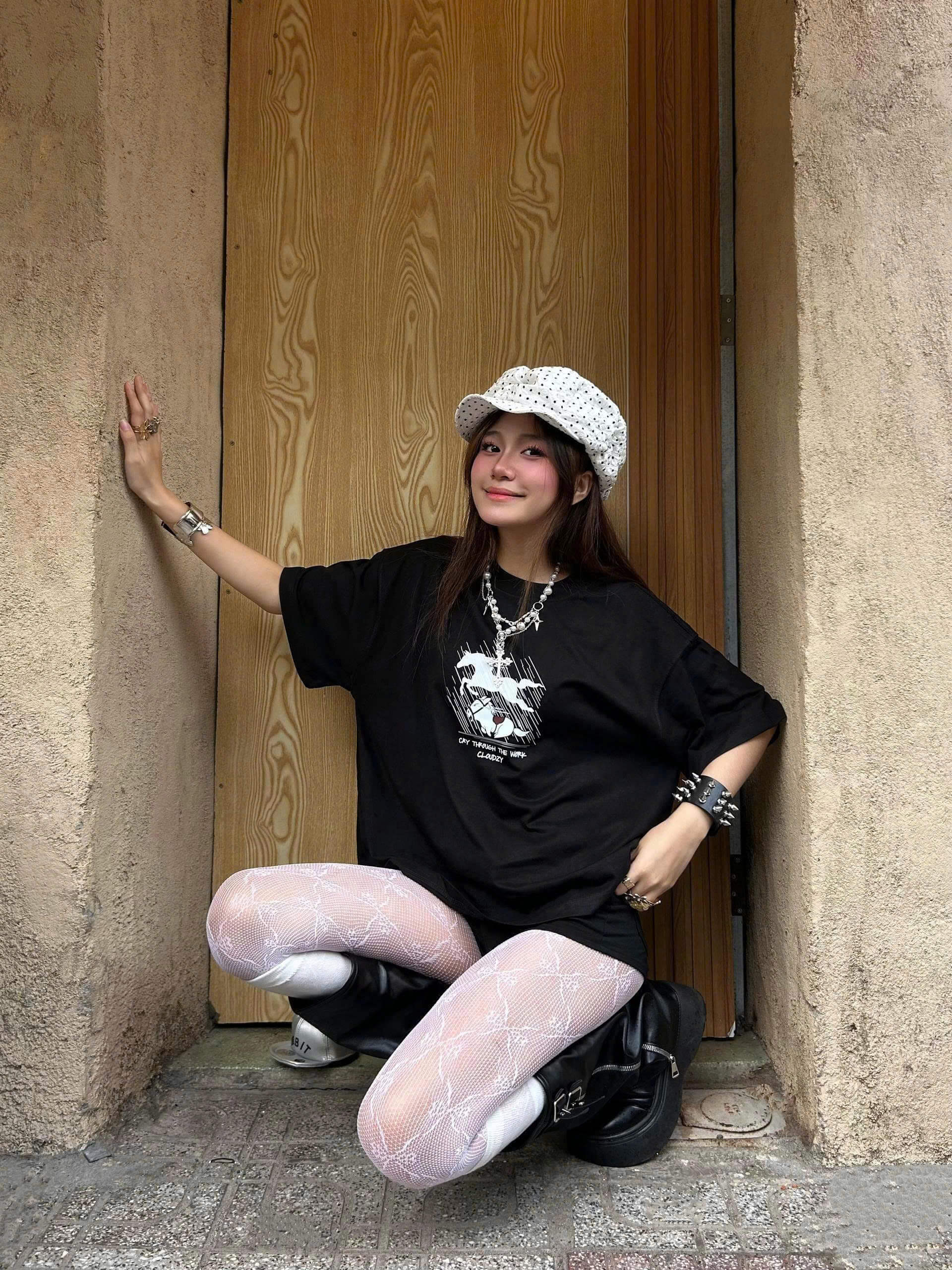 Áo thun tay lỡ boxy unisex form rộng local brand CLOUDZY in hình ngựa nhảy nghệ thuật graphic tee cotton hot trend CRY