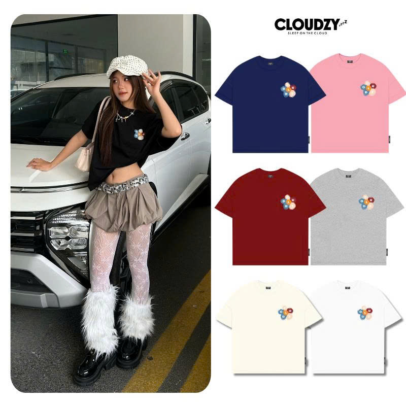 áo thun boxy CLOUDZY form boxy local brand in hình phối màu 100% cotton 250GSM dày dặn áo phông unisex nam nữ MIX