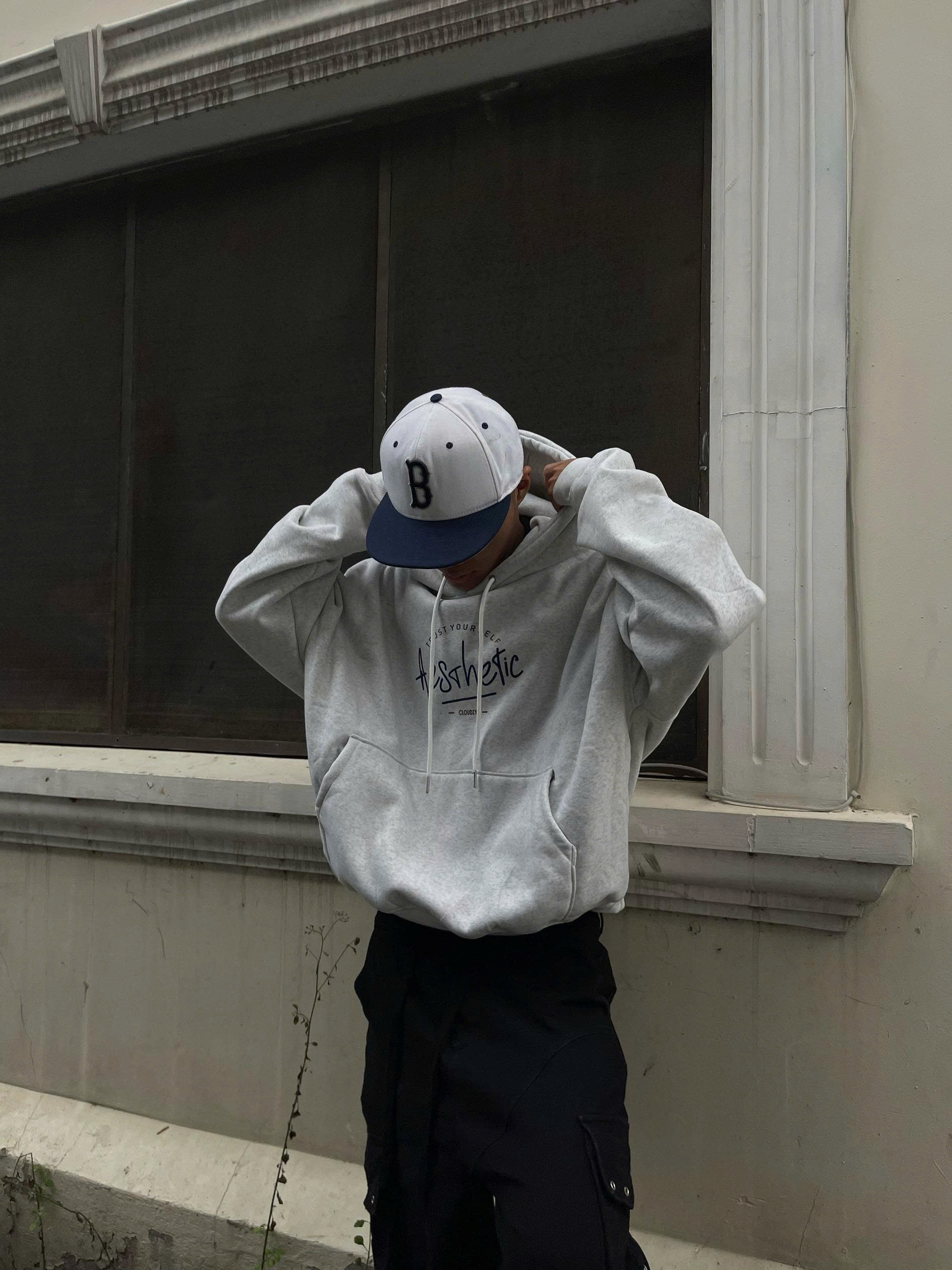 Áo khoác hoodie boxy nỉ nam local brand hoodie nữ unisex form rộng basic tay phồng CLOUDZY TRUST