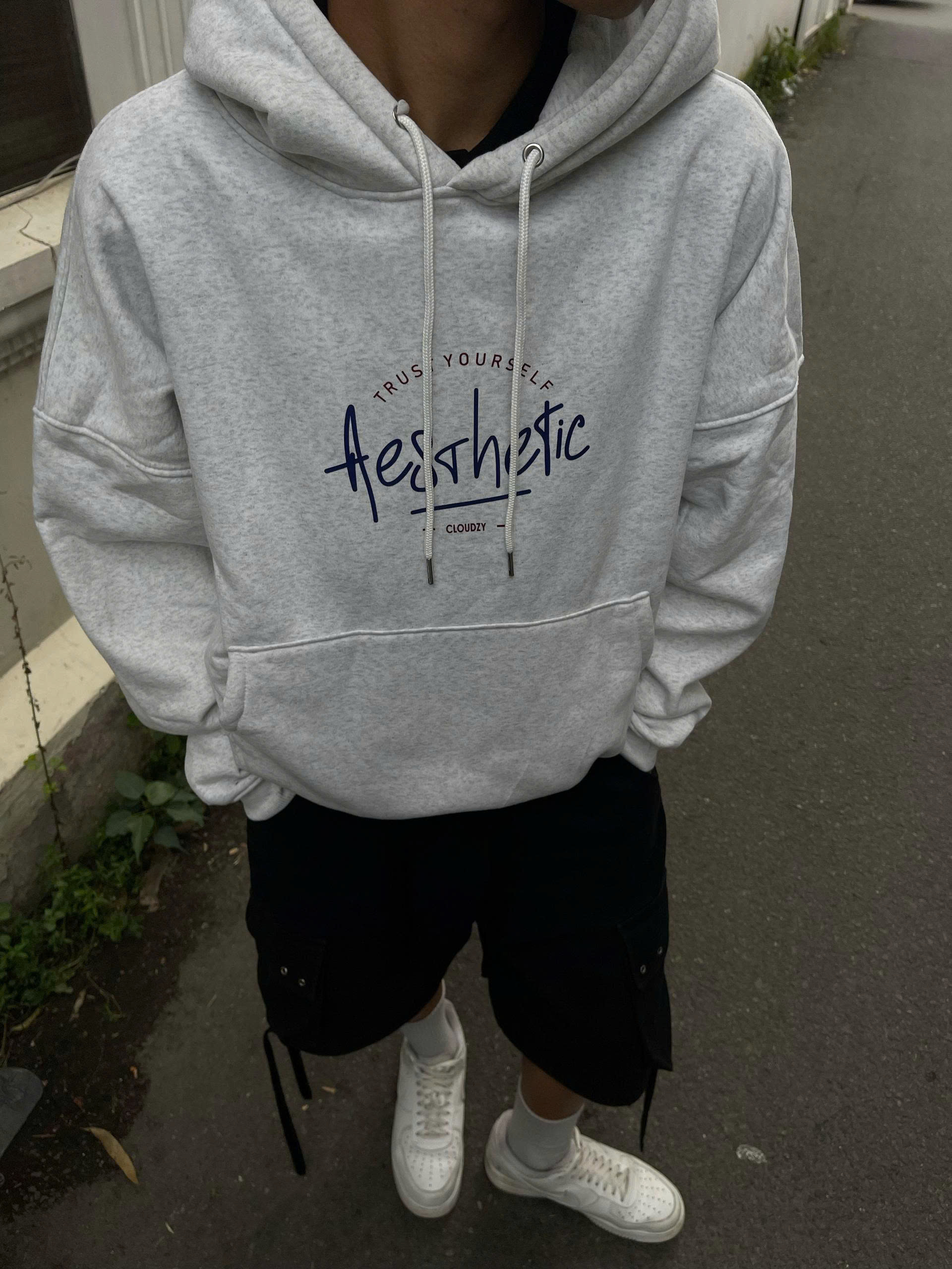 Áo khoác hoodie boxy nỉ nam local brand hoodie nữ unisex form rộng basic tay phồng CLOUDZY TRUST