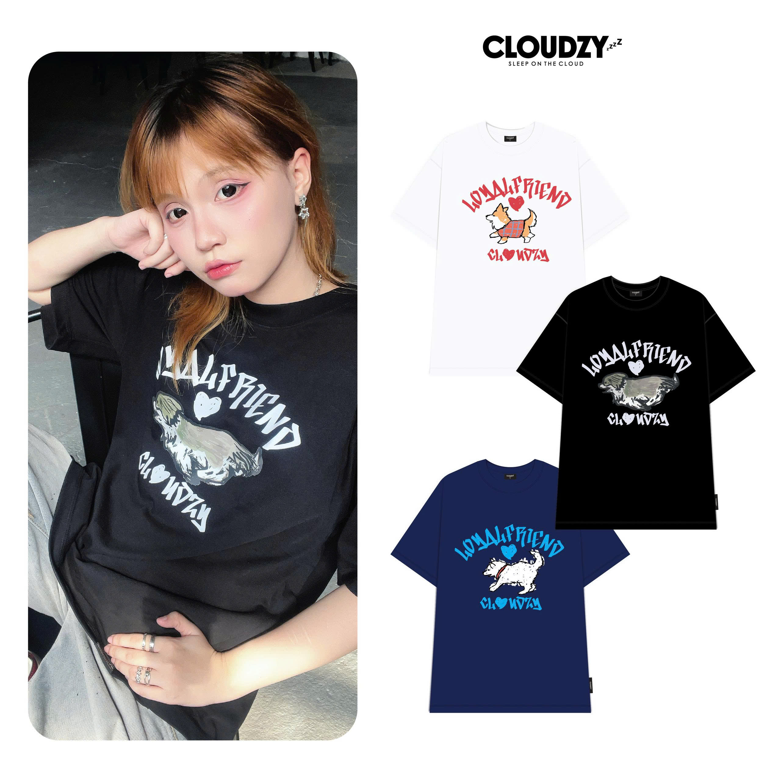 Áo thun oversize cotton 100% 250gsm áo phông local brand CLOUDZY unisex LOYAL