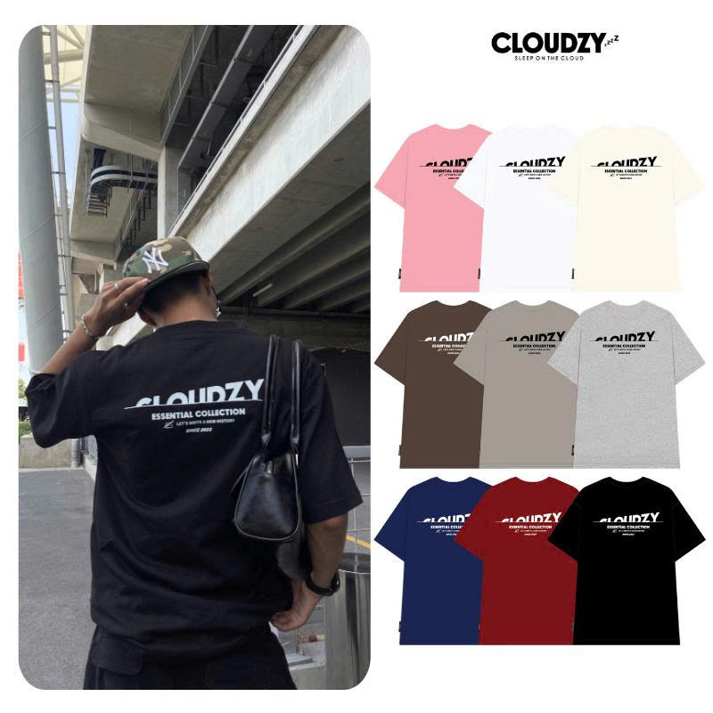 Áo thun nam nữ unisex tay lỡ phông local brand form rộng teen cổ tròn oversize cotton CLOUDZY CROP