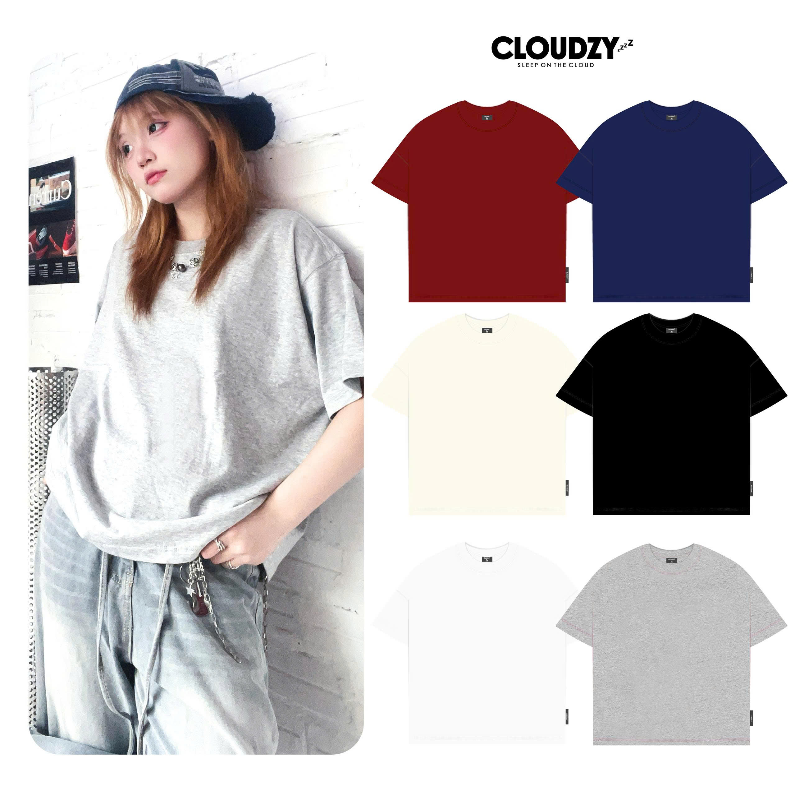 Áo thun Boxy nam nữ tay lỡ phông BOXY TRƠN unisex form boxy Cloudzy local brand cổ tròn 100% cotton