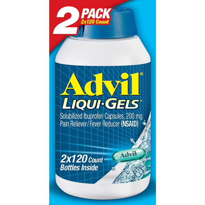SET 2 HỘP VIÊN UỐNG GIẢM ĐAU HẠ SỐT DẠNG GEL ADVIL LIQUI GELS IBUPROFEN 200MG HỘP 120 VIÊN NANG ( SÉT 2 HỘP TỔNG 240 VIÊN )
