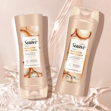 CẶP DẦU GỘI, XẢ PHỤC HỒI GIÚP TÓC SUÔN MƯỢT, BỔ SUNG KERATIN, LÝ TƯỞNG CHO TÓC XOĂN, TÓC KHÔ VÀ XƠ RỐI, SUAVE KERATIN INFUSION SMOOTHING FOR FRIZZY HAIR ( 1 CHAI DẦU GỘI SMOOTHING SHAMPOO 532ML + 1 CHAI DẦU XẢ SMOOTHING CONDITIONER 532ML )