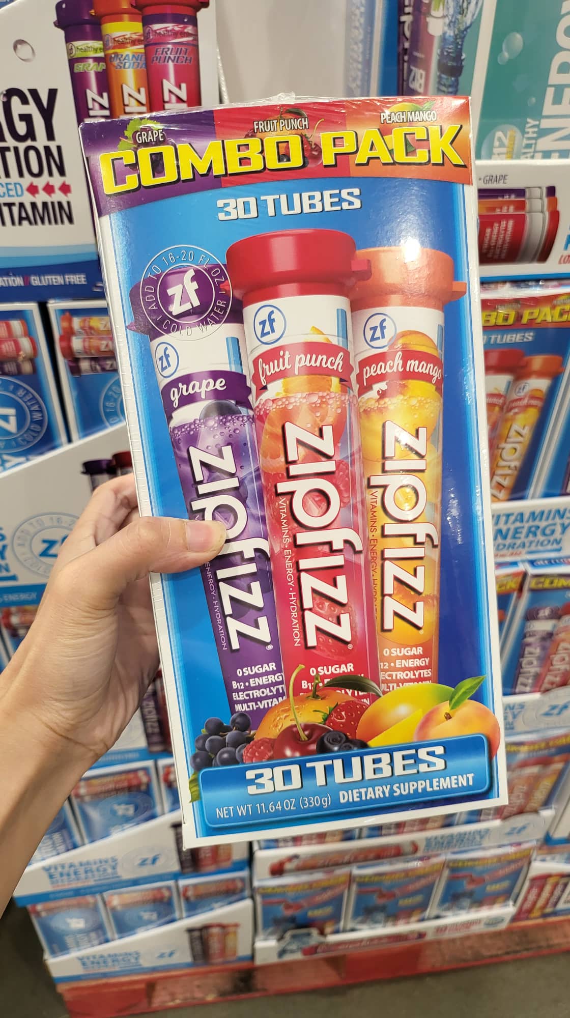 Bột Vitamin Không Đường Zipfizz 30 ống