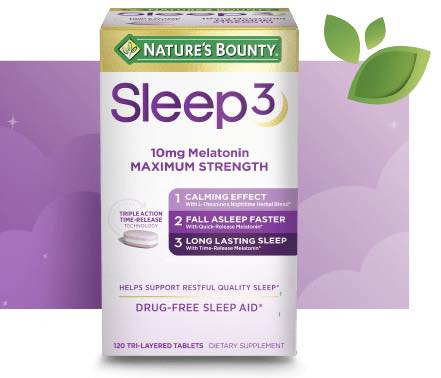 VIÊN UỐNG HỖ TRỢ GIẤC NGỦ NATURE'S BOUNTY SLEEP3 10MG MELATONIN MAXIMUM STRENGTH HỘP 120 VIÊN