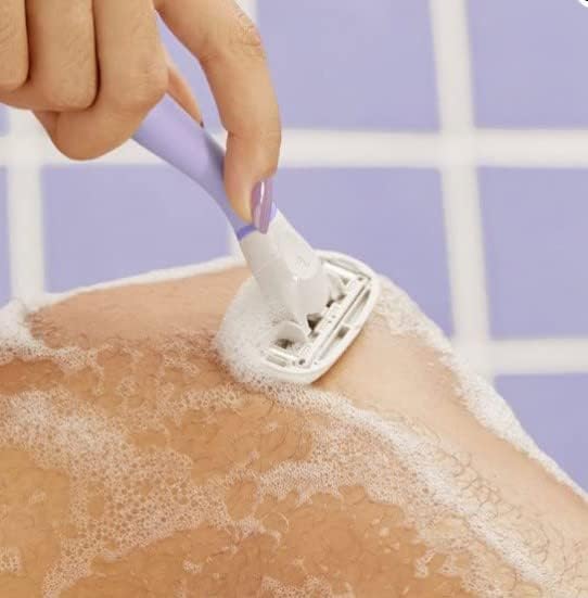 BỘ DAO CẠO NỮ 5 LƯỠI KÉP FLAMINGO SHAVE KIT LILAC GỒM 1 DAO CẠO, 13 LƯỠI THAY THẾ , 1 GIÁ ĐỠ DAO GẮN TƯỜNG g