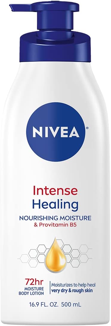SỮA DƯỠNG THỂ DƯỠNG ẨM TÁI TẠO LÀN DA VỚI PROVITAMIN B5 PHÙ HỢP CHO  DA KHÔ NIVEA INTENSE HEALING NOURISHING MOISTURE & POVTAMIN B5 CHAI 500ML