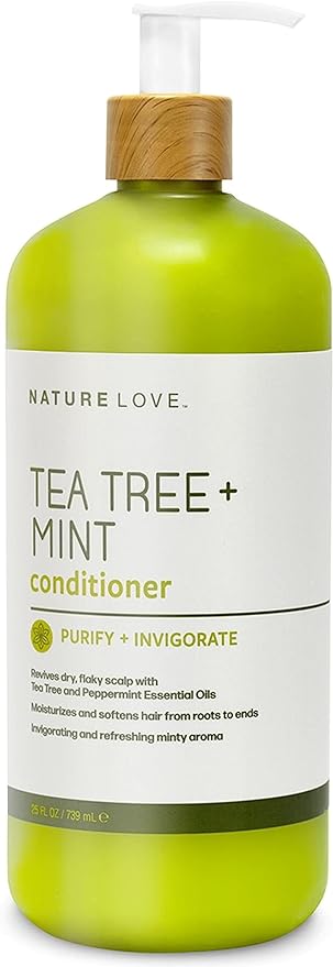 DẦU XẢ THANH LỌC, PHỤC HỒI CHO MỌI LOẠI TÓC VỚI CHIẾT XUẤT TINH DẦU TRÀ TRÀM VÀ BẠC HÀ NATURE LOVE TEA TREE + MINT CONDITIONER 739ML