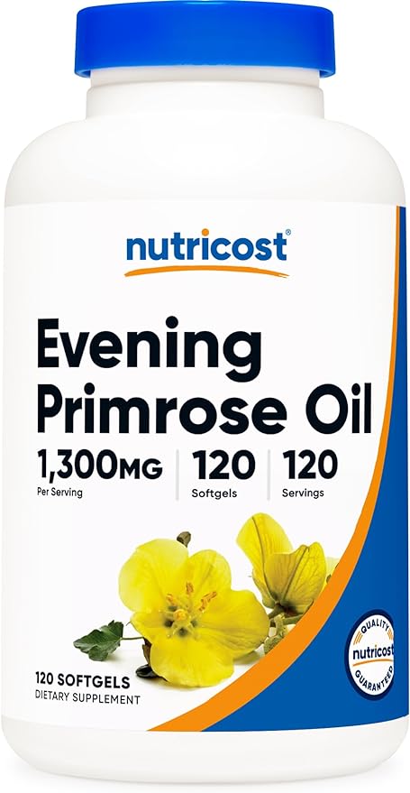 VIÊN UỐNG DẦU HOA ANH THẢO ( HAY CÒN GỌI LÀ HOA ANH THẢO CHIỀU ) NUTRICOST EVENING PRIMROSE OIL 1300MG ( HỘP 120 VIÊN NANG MỀM )