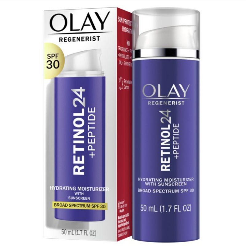 KEM DƯỠNG ẨM CHỐNG NẮNG LÀM SÁNG DA SPF 30 OLAY REGENERIST RETINOL24 + PEPTIDE HYDRATING MOISTURIZER WITH SUNSCREEN 50ML