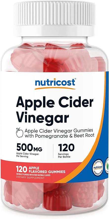 KẸO DẺO GIẤM TÁO HỖ TRỢ TIÊU HÓA VÀ GIẢM CÂN NUTRICOST APPLE CIDER VINEGAR 500MG ( HỘP 120 VIÊN DẺO MỀM )