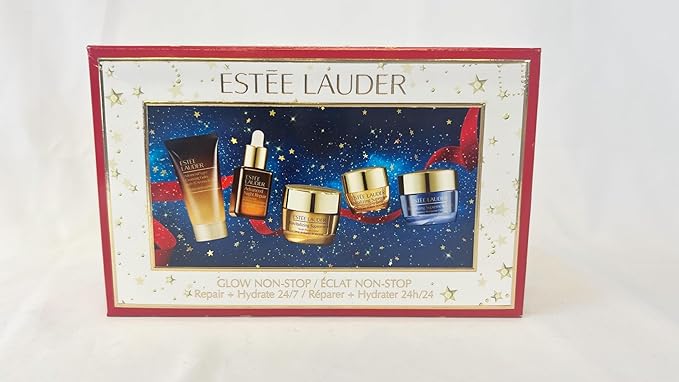 BỘ SẢN PHẨM CHĂM SÓC DA 5 MÓN GIÚP PHỤC HỒI VÀ DƯỠNG ẨM LÀM CHO LÀN DA TỎA SÁNG 24/7, ESTÈE LAUDER GLOW NON-STOP REPAIR + HYDRATE 24/7