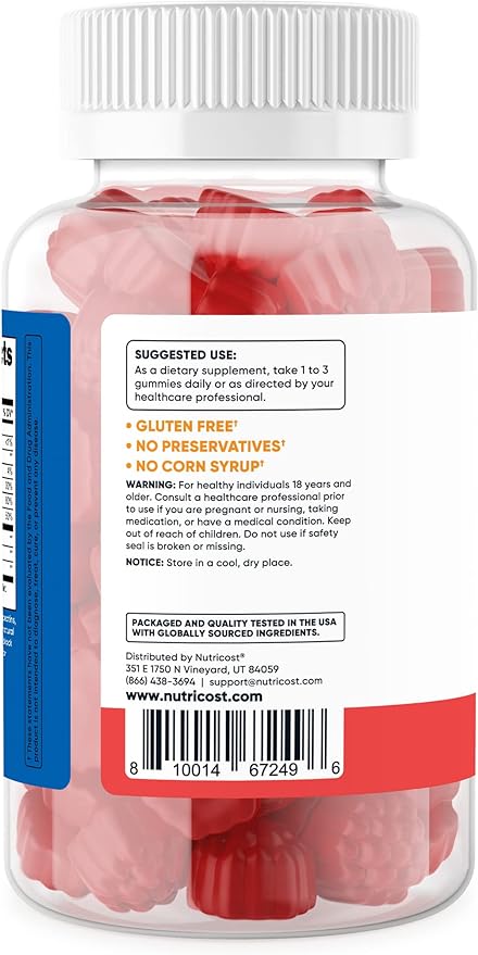 KẸO DẺO GIẤM TÁO HỖ TRỢ TIÊU HÓA VÀ GIẢM CÂN NUTRICOST APPLE CIDER VINEGAR 500MG ( HỘP 120 VIÊN DẺO MỀM )