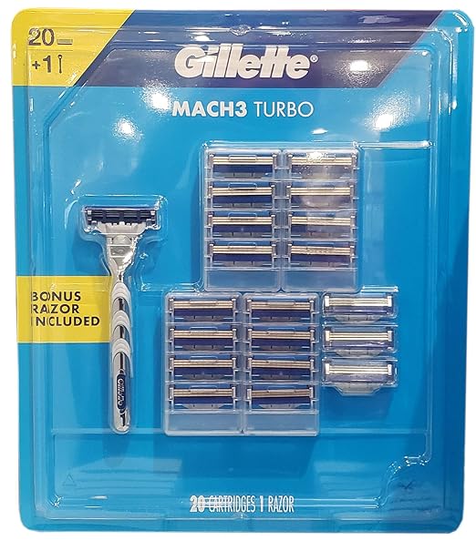 SET DAO CẠO RÂU 3 LƯỠI GILLETTE MACH3 TURBO GỒM 1 DAO CẠO VÀ 20 LƯỠI