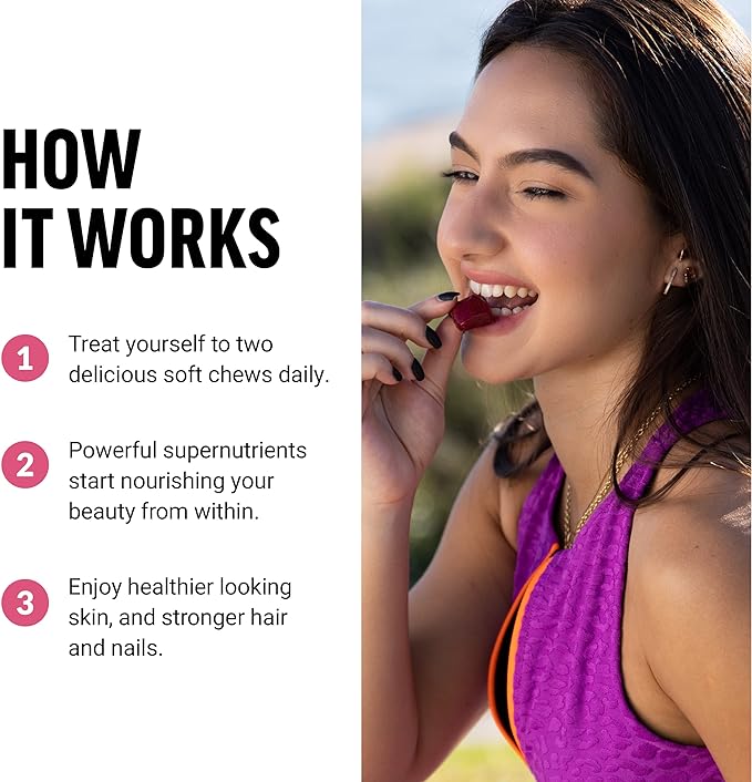 KẸO MỀM THUẦN CHAY SIÊU THỰC PHẨM TĂNG CƯỜNG COLLAGEN VÀ VITAMIN HỖ TRỢ DƯỠNG DA, TÓC & MÓNG - FORCE FACTOR COLLAGEN BOOSTING SUPERFOODS WITH BIOTIN, HYALURONIC ACID, SUPPORTS HAIR, SKIN, NAILS & NATURAL COLLAGEN PRODUCTION ( HỘP 60 VIÊN KẸO MỀM )