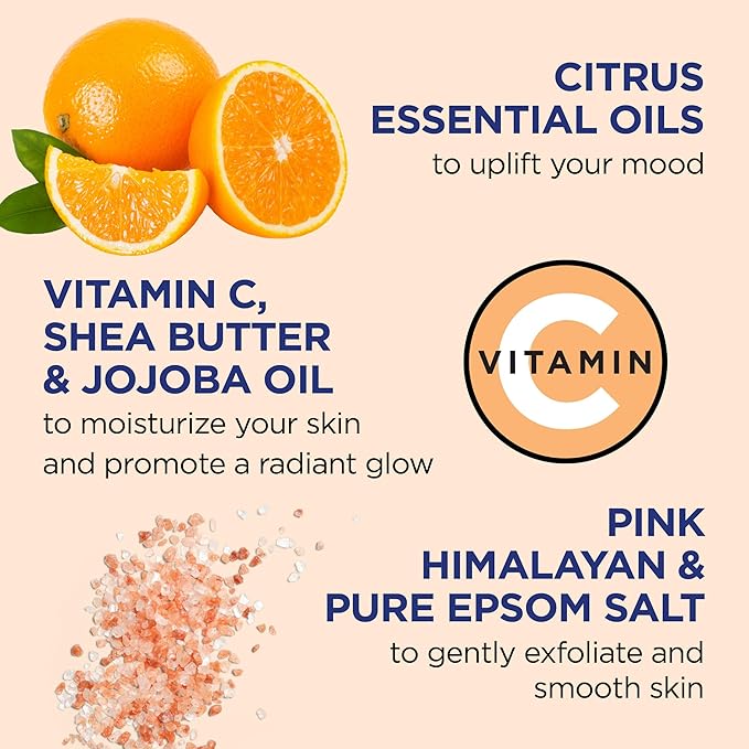 DUNG DỊCH MUỐI TẮM TẨY TẾ BÀO CHẾT, DƯỠNG ẨM, GIÚP THƯ GIÃN GIẢM ĐAU NHỨC, CĂNG THẲNG MỆT MỎI VỚI HƯƠNG CAM QUÝT, DR TEAL'S PINK HIMALAYAN SALT SCRUB  WITH CITRUS ESSENTIAL OILS & PURE EPSOM SALT 454GR