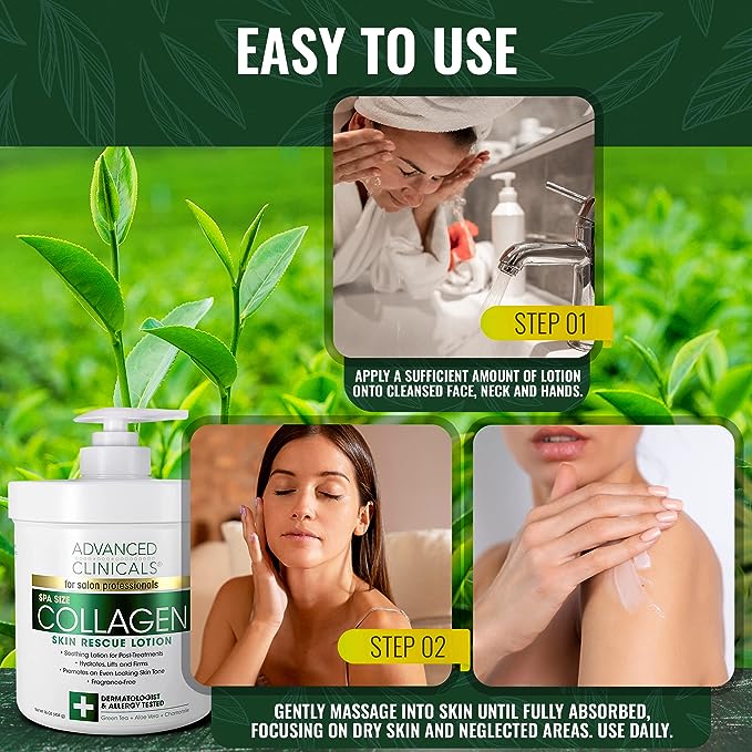 SỮA DƯỠNG DA CHỐNG LÃO HÓA, DƯỠNG ẨM, LÀM DỊU LÀN DA ADVANCED CLINICALS COLLAGEN SKIN RESCUE LOTION 454G