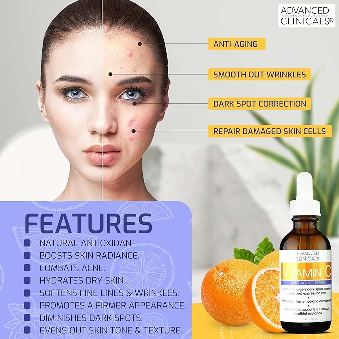 SERUM VITAMIN C CHỐNG LÃO HÓA LÀM SÁNG DA ADVANCED CLINICALS VITAMIN C SERUM 52ML
