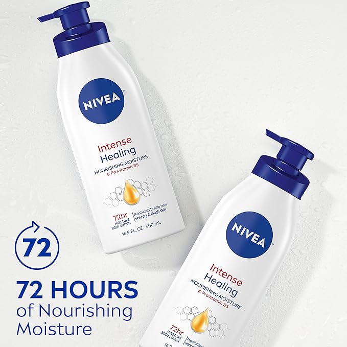 SỮA DƯỠNG THỂ DƯỠNG ẨM TÁI TẠO LÀN DA VỚI PROVITAMIN B5 PHÙ HỢP CHO  DA KHÔ NIVEA INTENSE HEALING NOURISHING MOISTURE & POVTAMIN B5 CHAI 500ML
