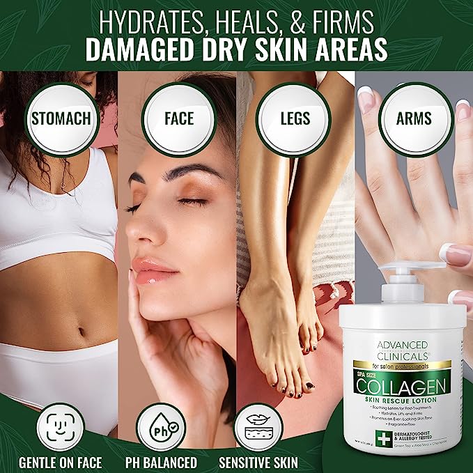 SỮA DƯỠNG DA CHỐNG LÃO HÓA, DƯỠNG ẨM, LÀM DỊU LÀN DA ADVANCED CLINICALS COLLAGEN SKIN RESCUE LOTION 454G