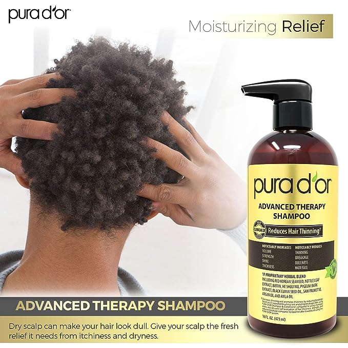 DẦU GỘI LÀM DÀY TÓC PURA D'OR ADVANCED THERAPY SHAMPOO 709ML