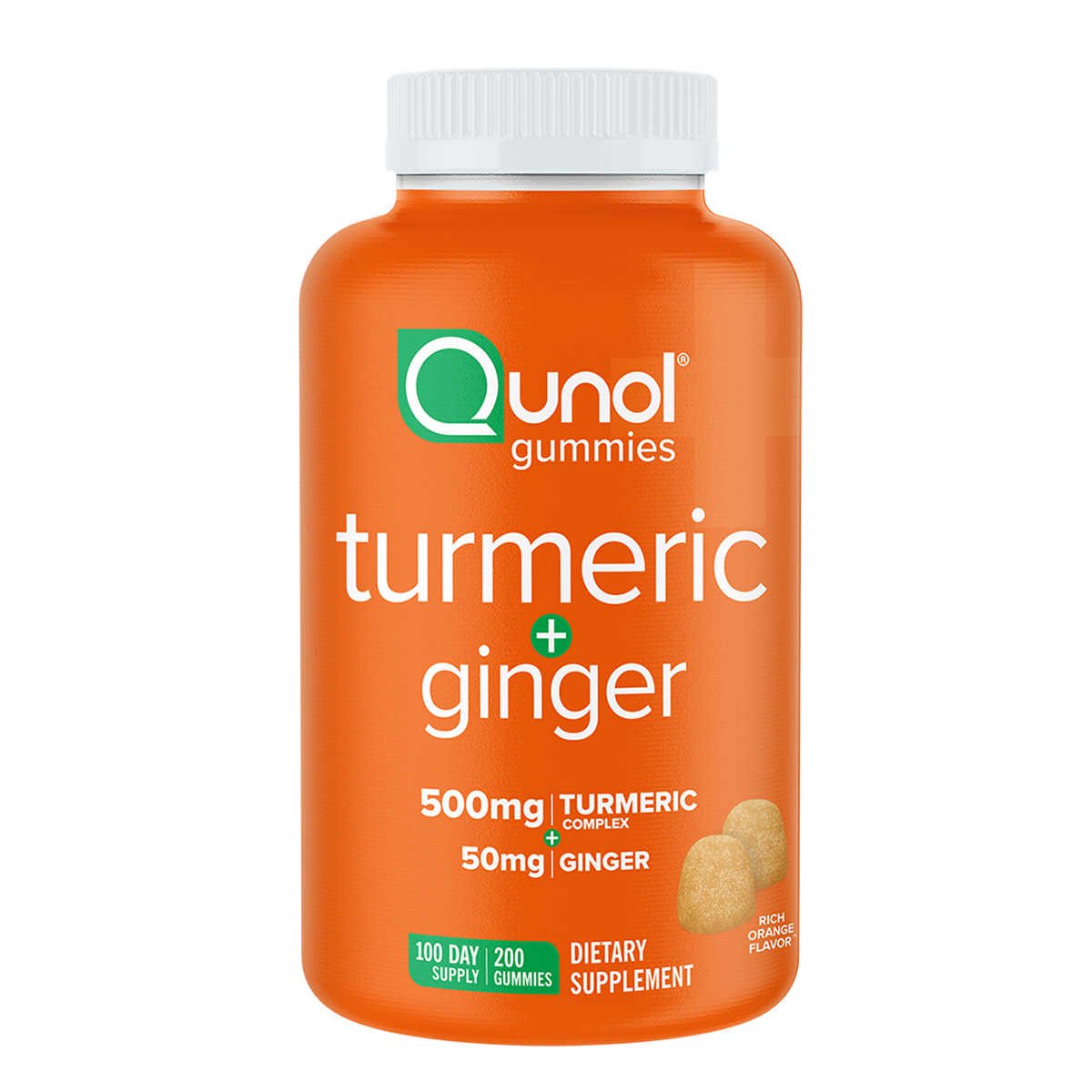 KẸO DẺO TINH CHẤT NGHỆ & GỪNG QUNOL TURMERIC 500MG GINGER 50MG HỘP 200 KẸO