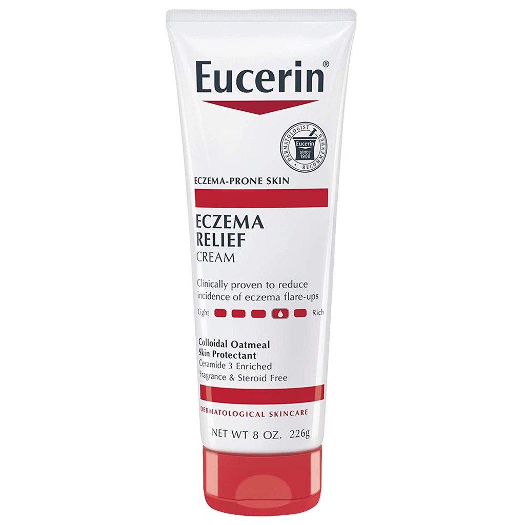 KEM DƯỠNG THỂ HỖ TRỢ GIẢM CHÀM, LÁC SỮA, VIÊM DA Ở TRẺ EM VÀ NGƯỜI LỚN EUCERIN ECZEMA RELIEF CREAM 226G
